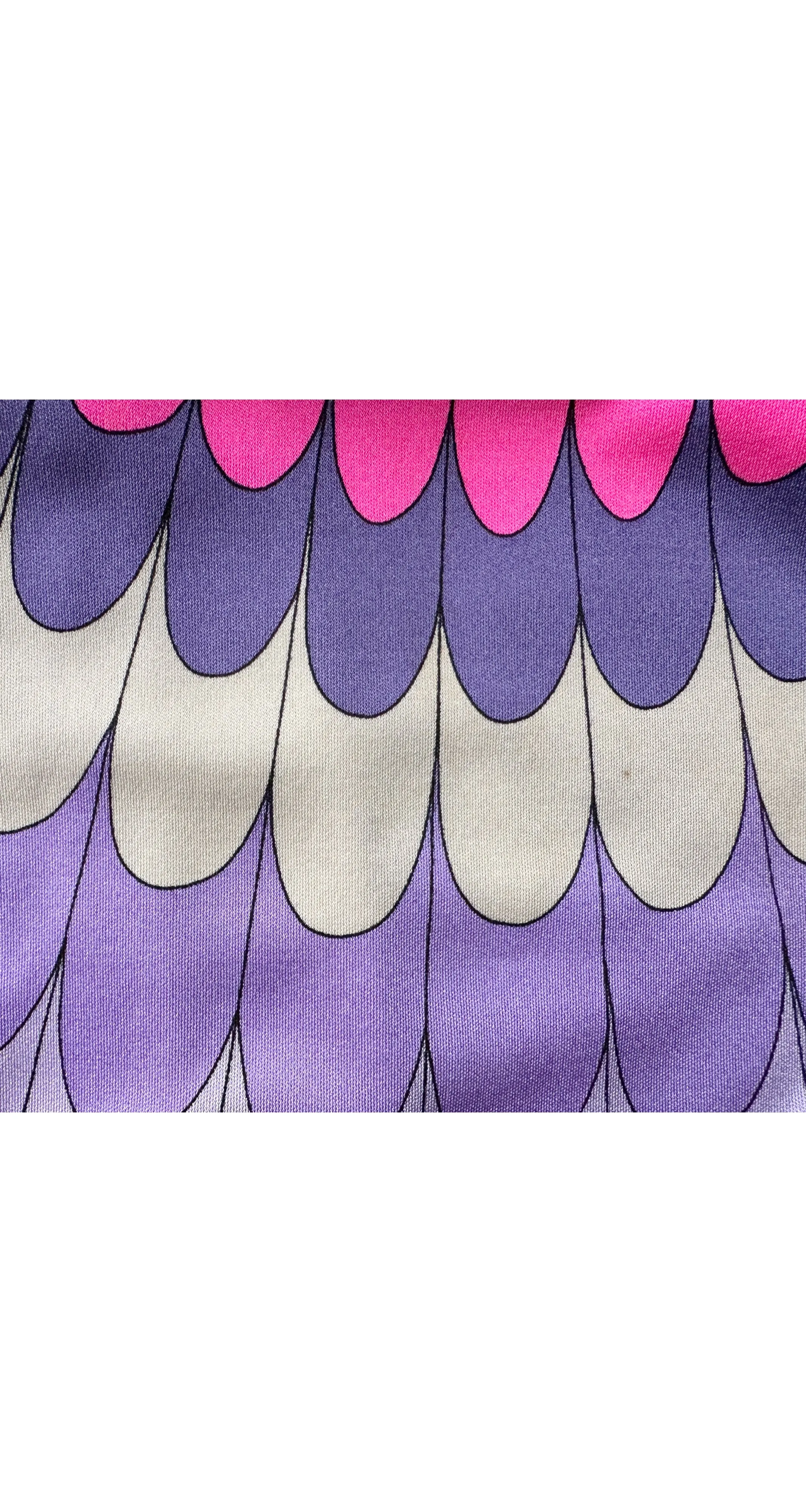1960s Pink & Purple Printed Silk Jersey Flared Pants
