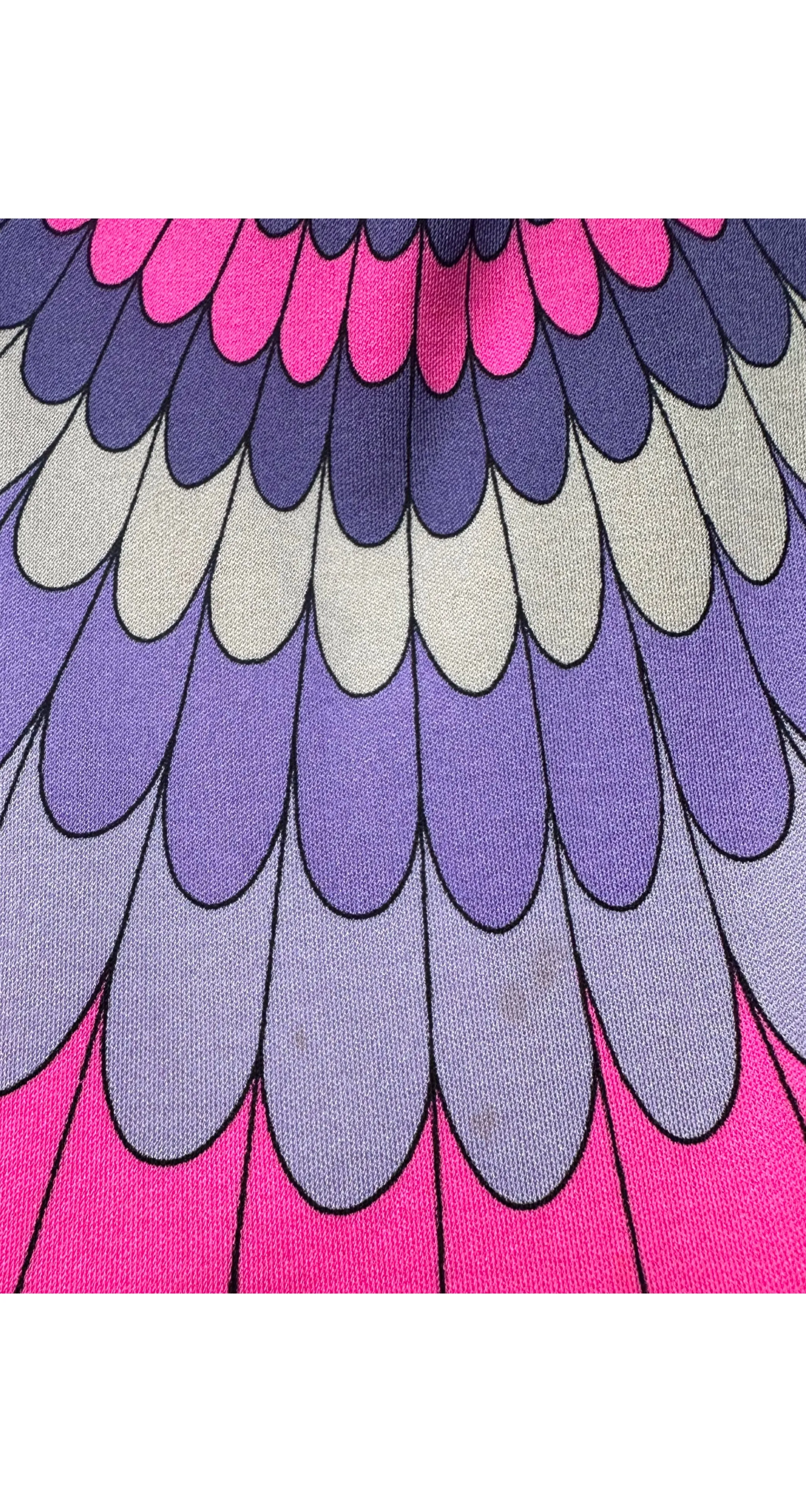1960s Pink & Purple Printed Silk Jersey Flared Pants