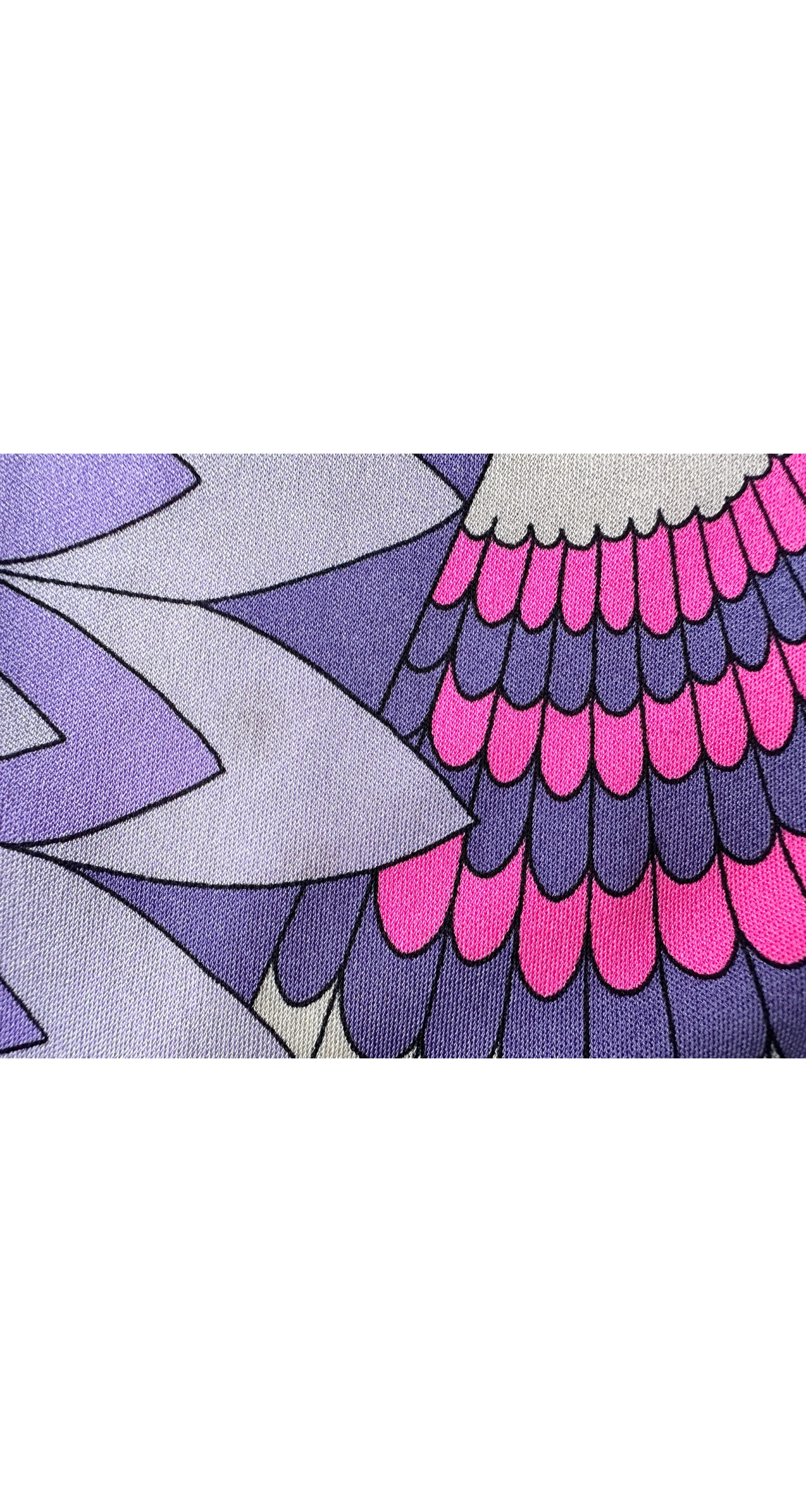 1960s Pink & Purple Printed Silk Jersey Flared Pants