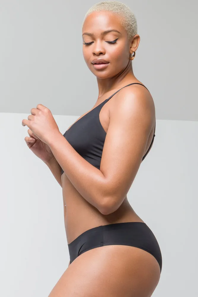 2 Pack Bonded Brazilian Panties Black And Natural