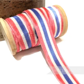 23mm Striped French Velvet Ribbon - 1m