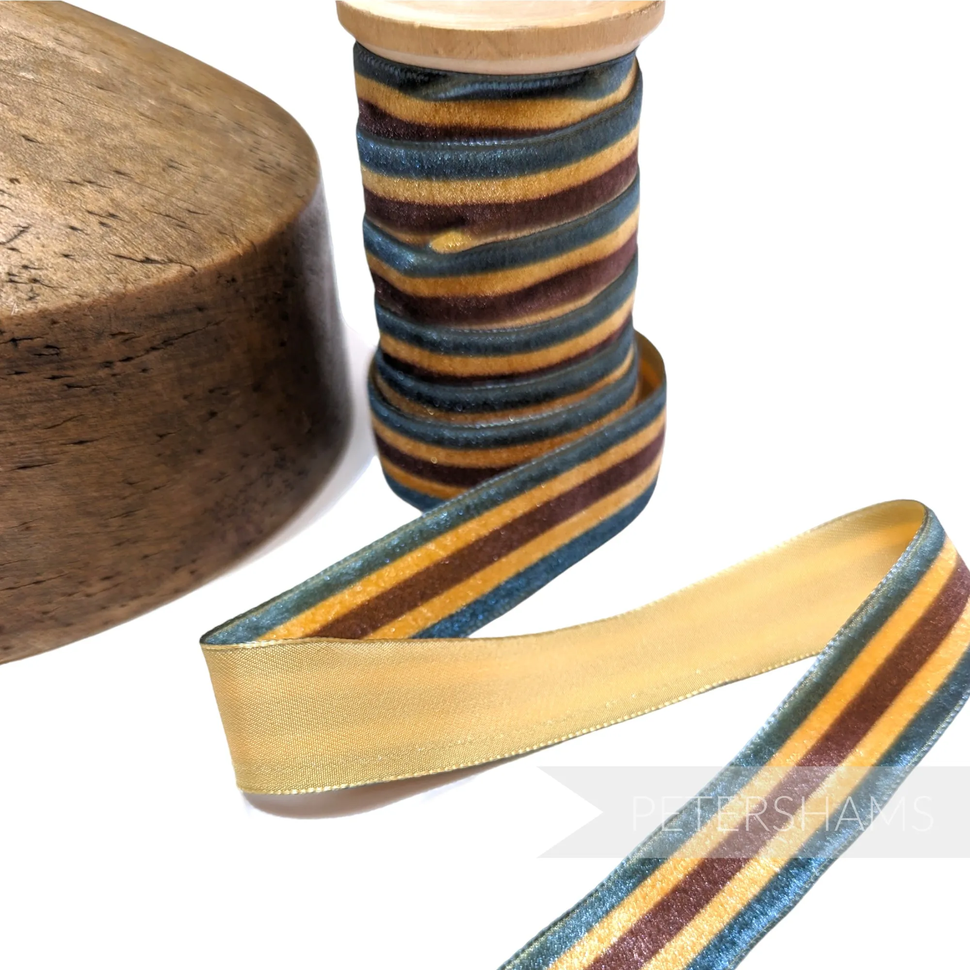23mm Striped French Velvet Ribbon - 1m