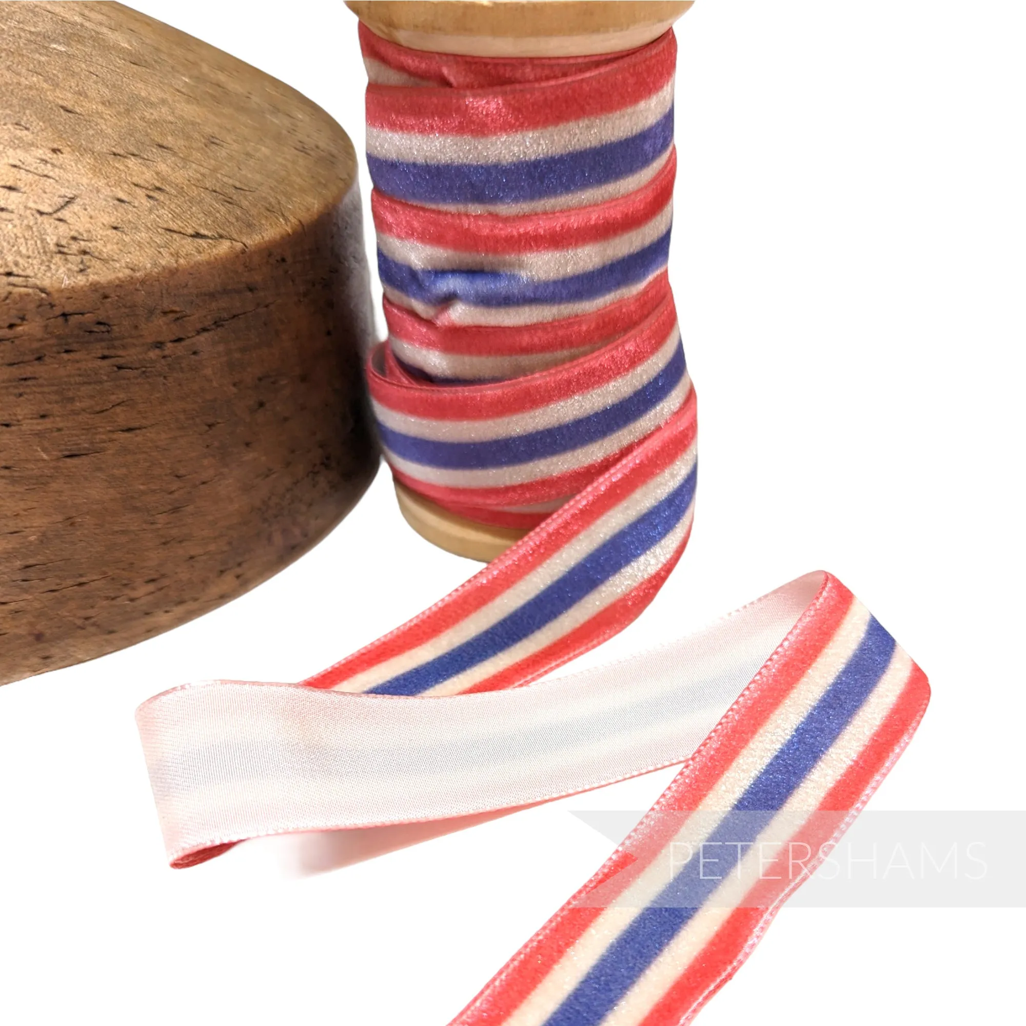 23mm Striped French Velvet Ribbon - 1m