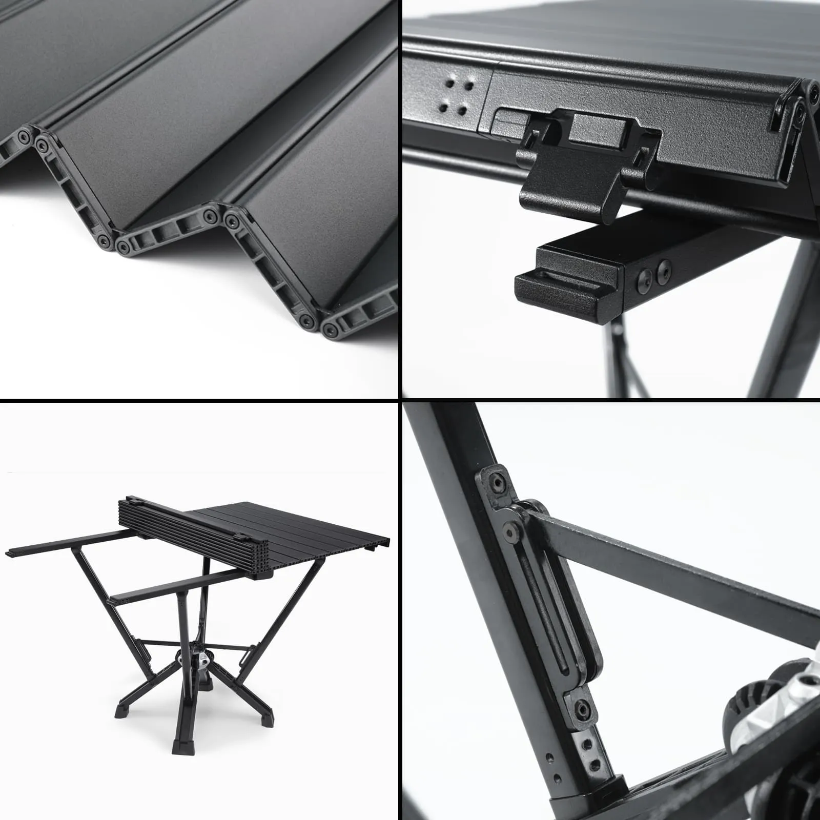 5-Pack: 4xBlack High Back Chairs 1xLong Table