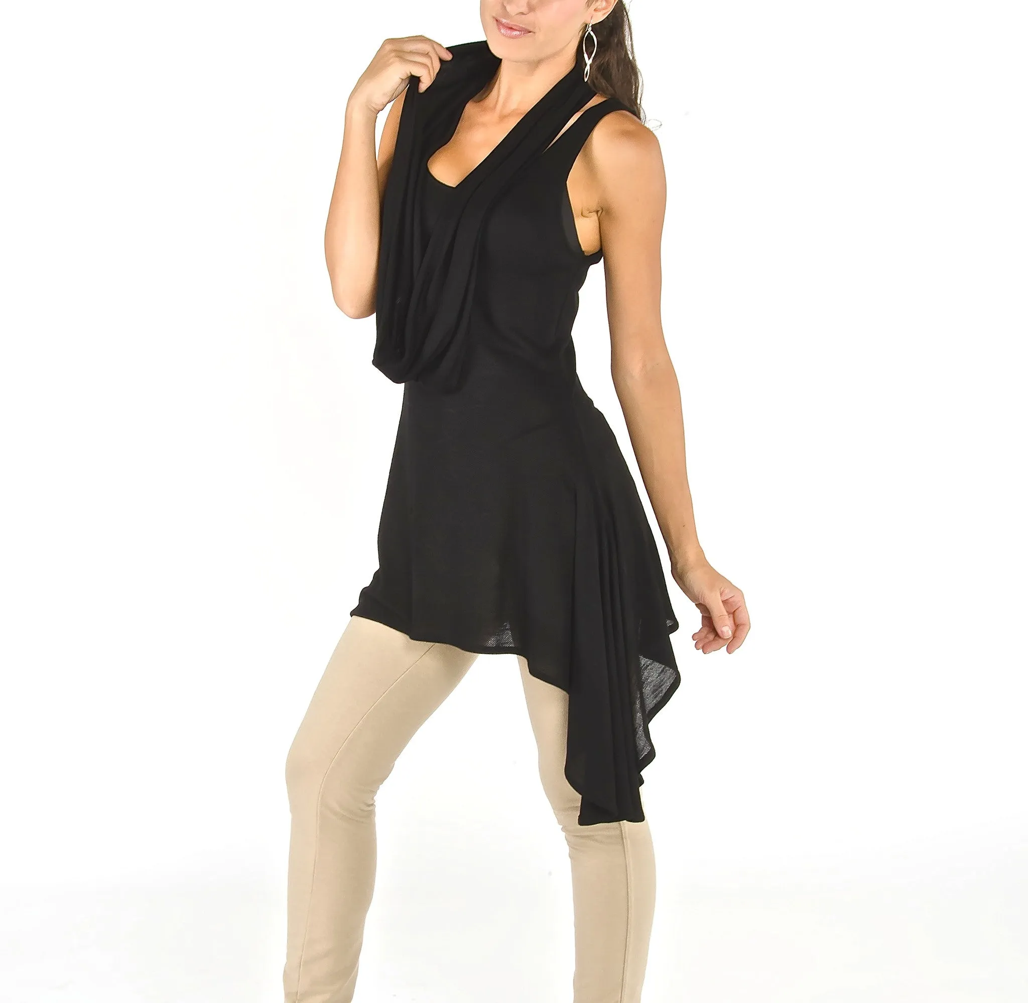 Asymmetrical Tunic - Black
