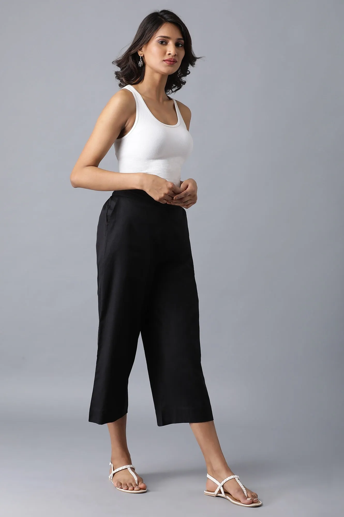 Black Cotton Culottes