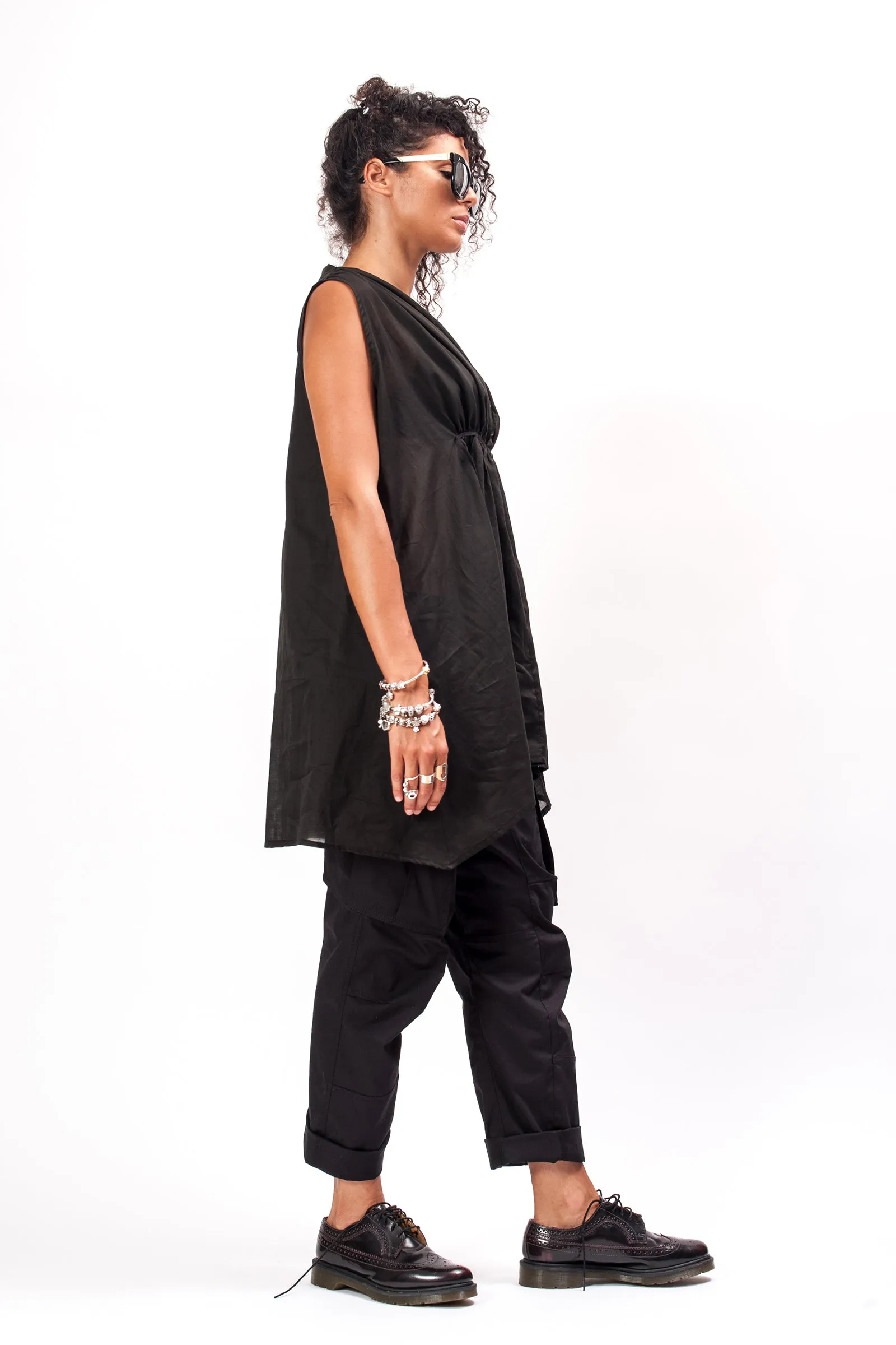 Black Cotton Tunic Women's