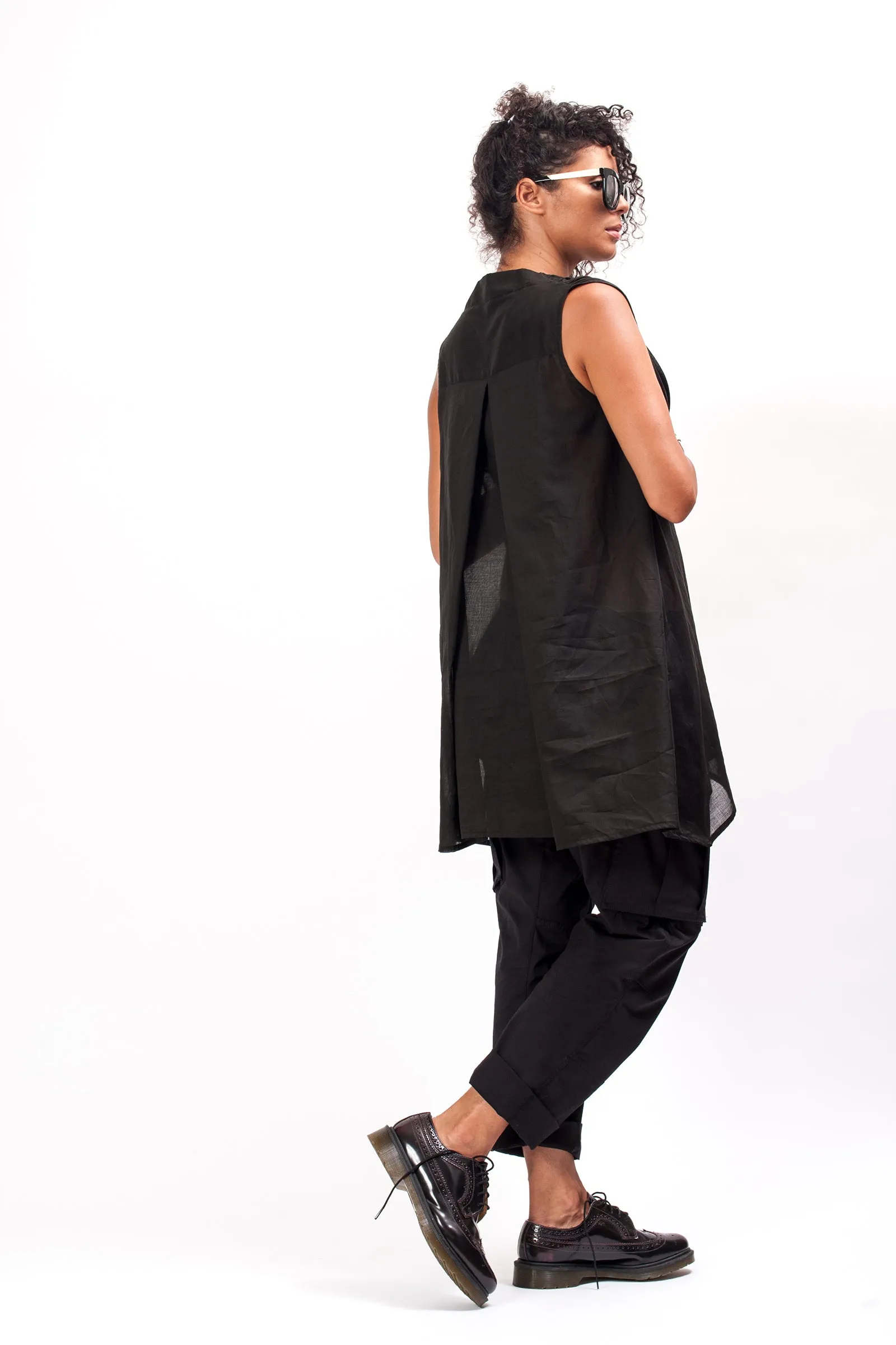 Black Cotton Tunic Women's