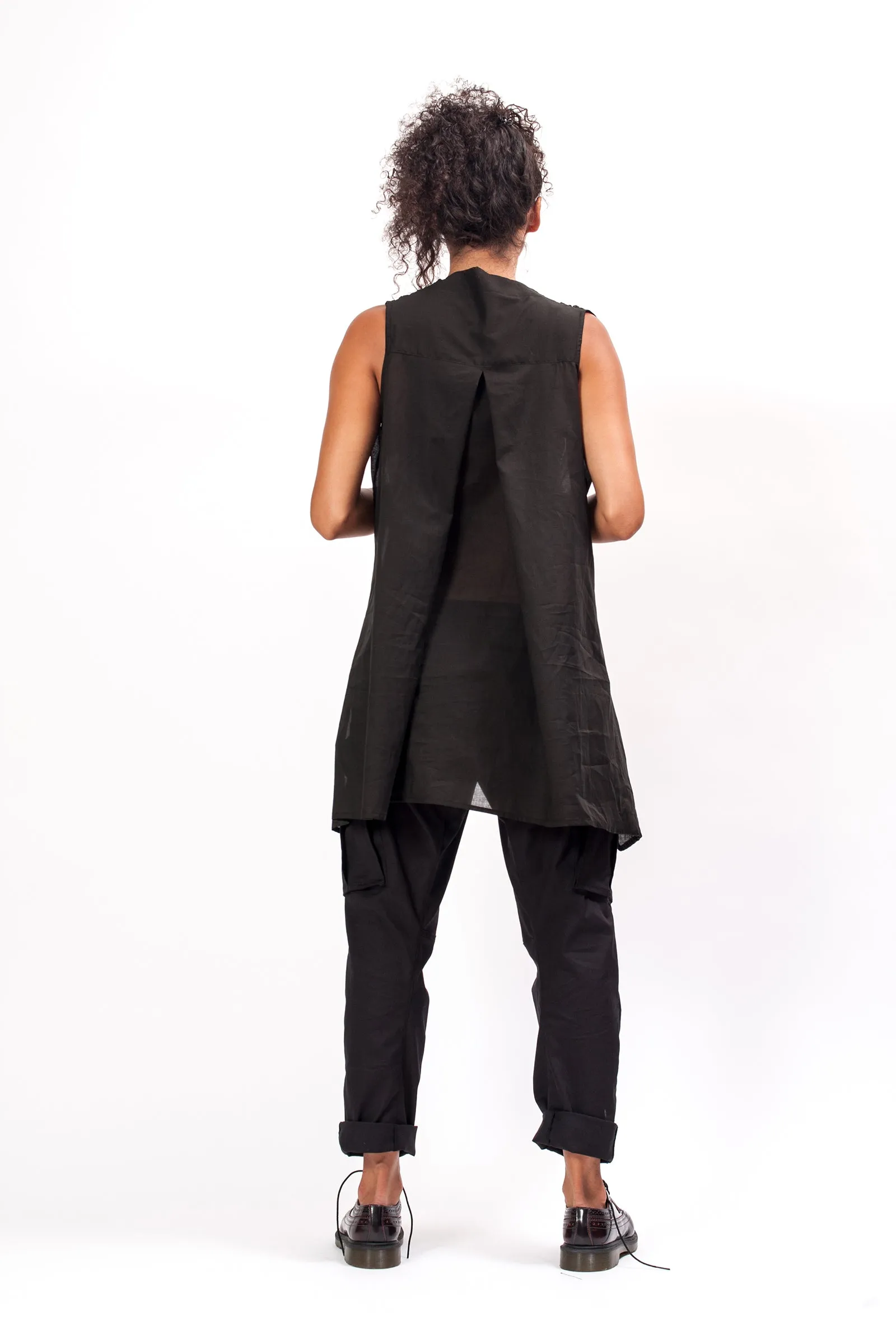 Black Cotton Tunic Women's