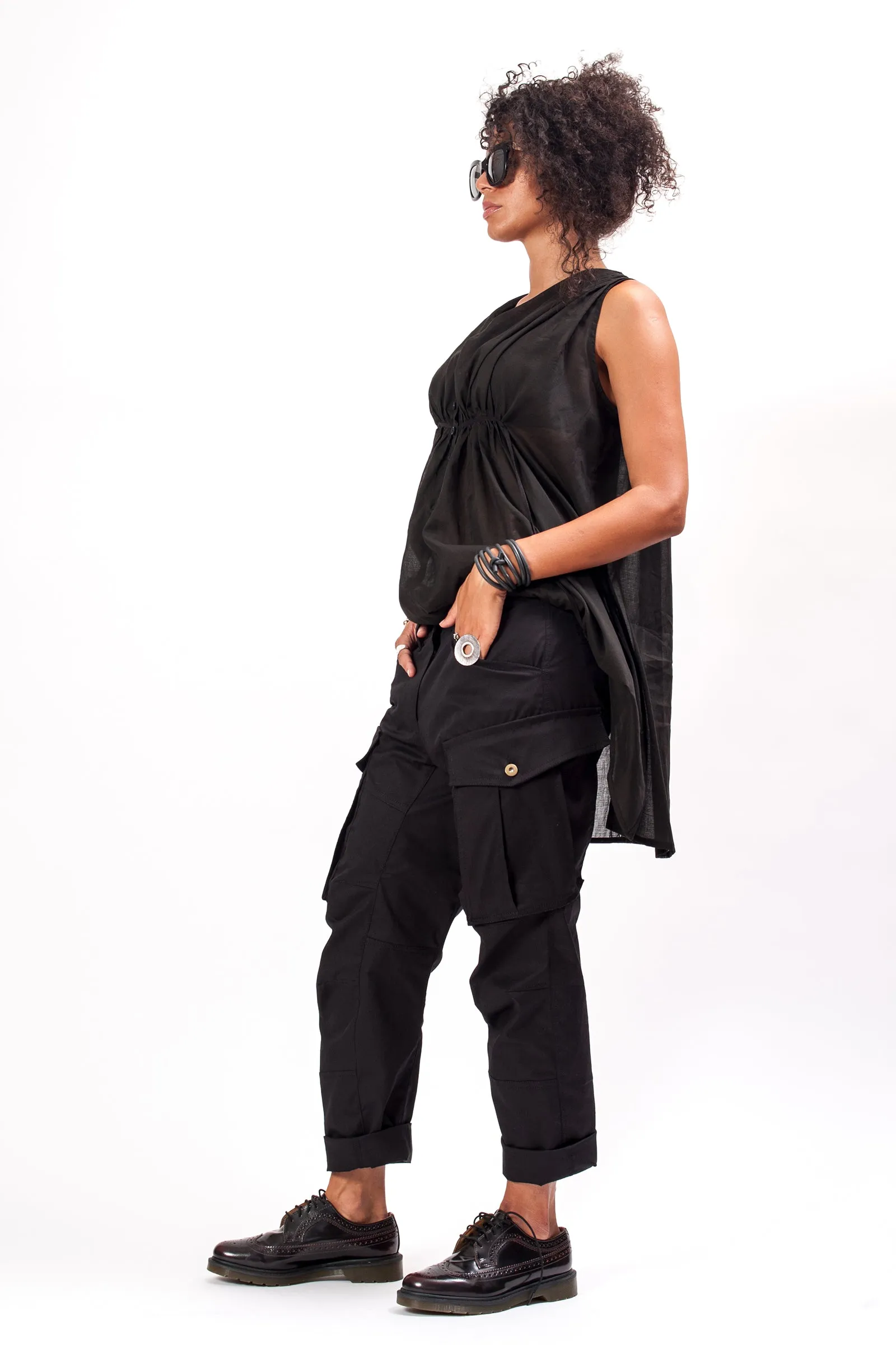 Black Cotton Tunic Women's