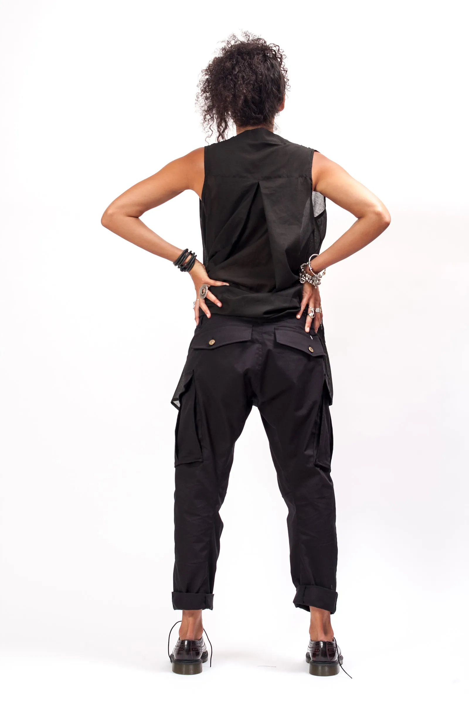 Black Cotton Tunic Women's