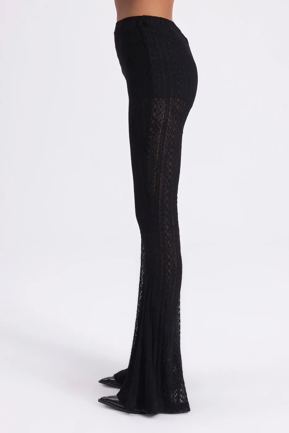 Black Lace Flared Pants