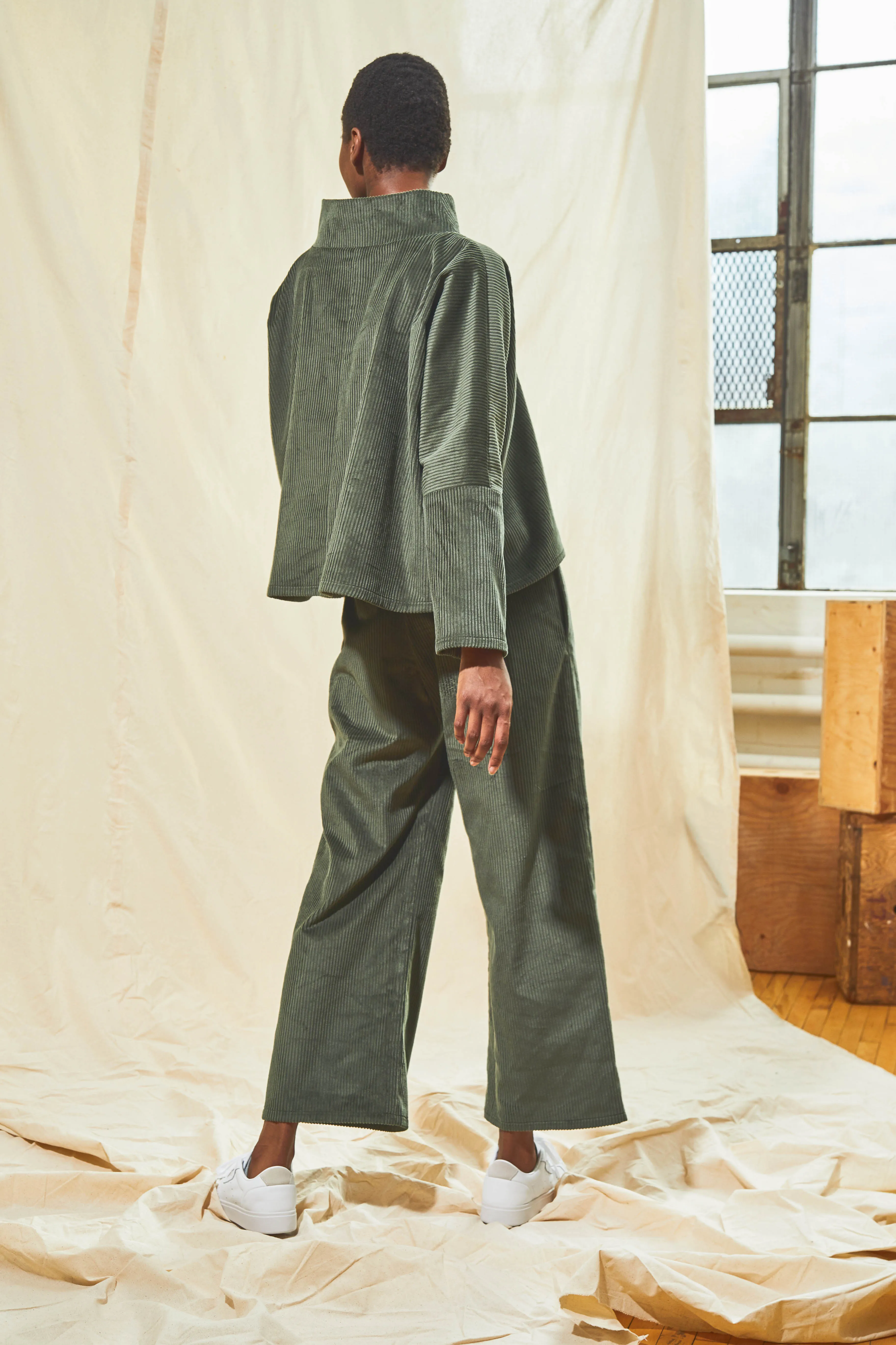 Boatneck Pullover (Sage Corduroy)
