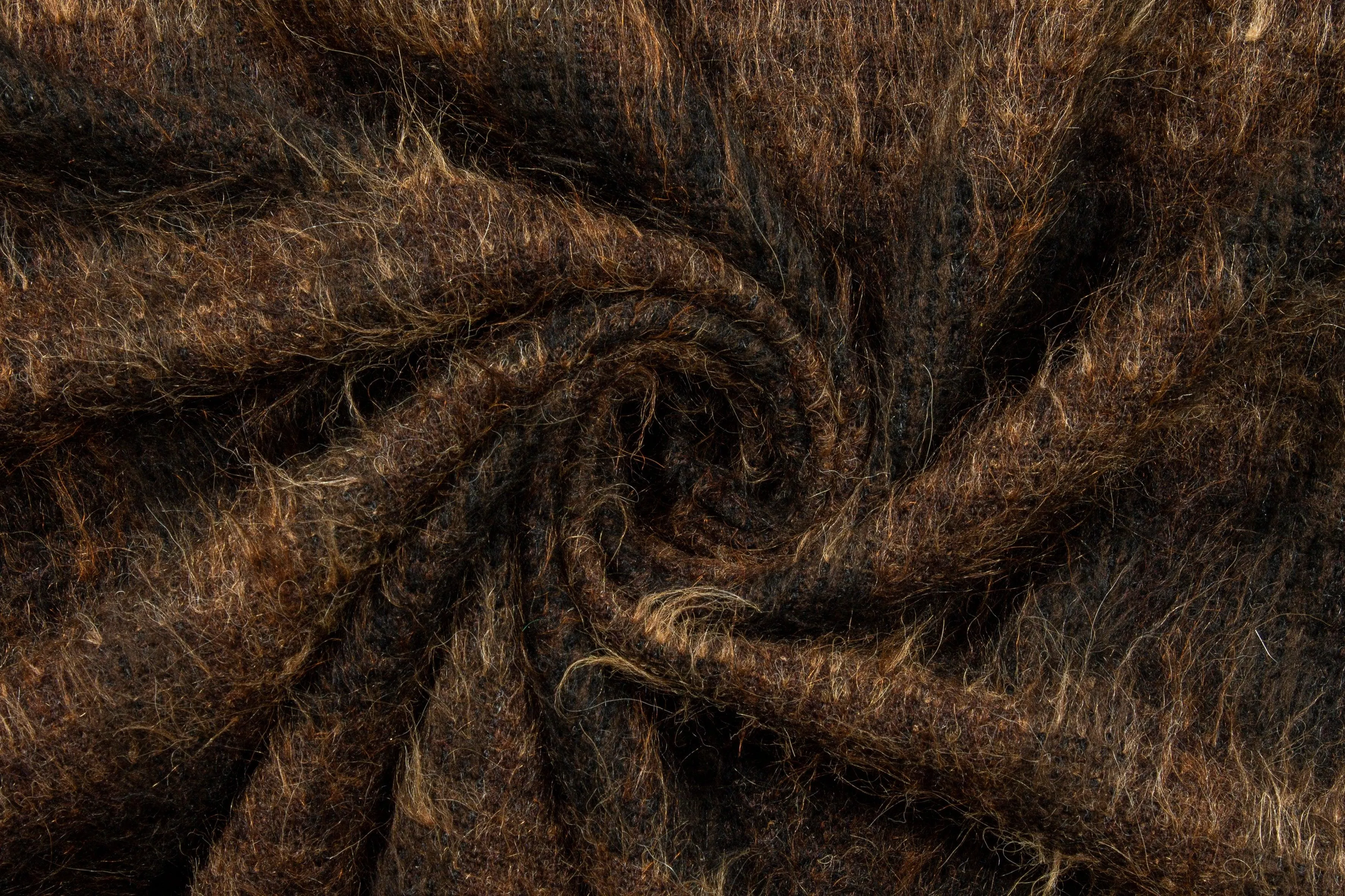 Brown Striped Long Hair Italian Wool