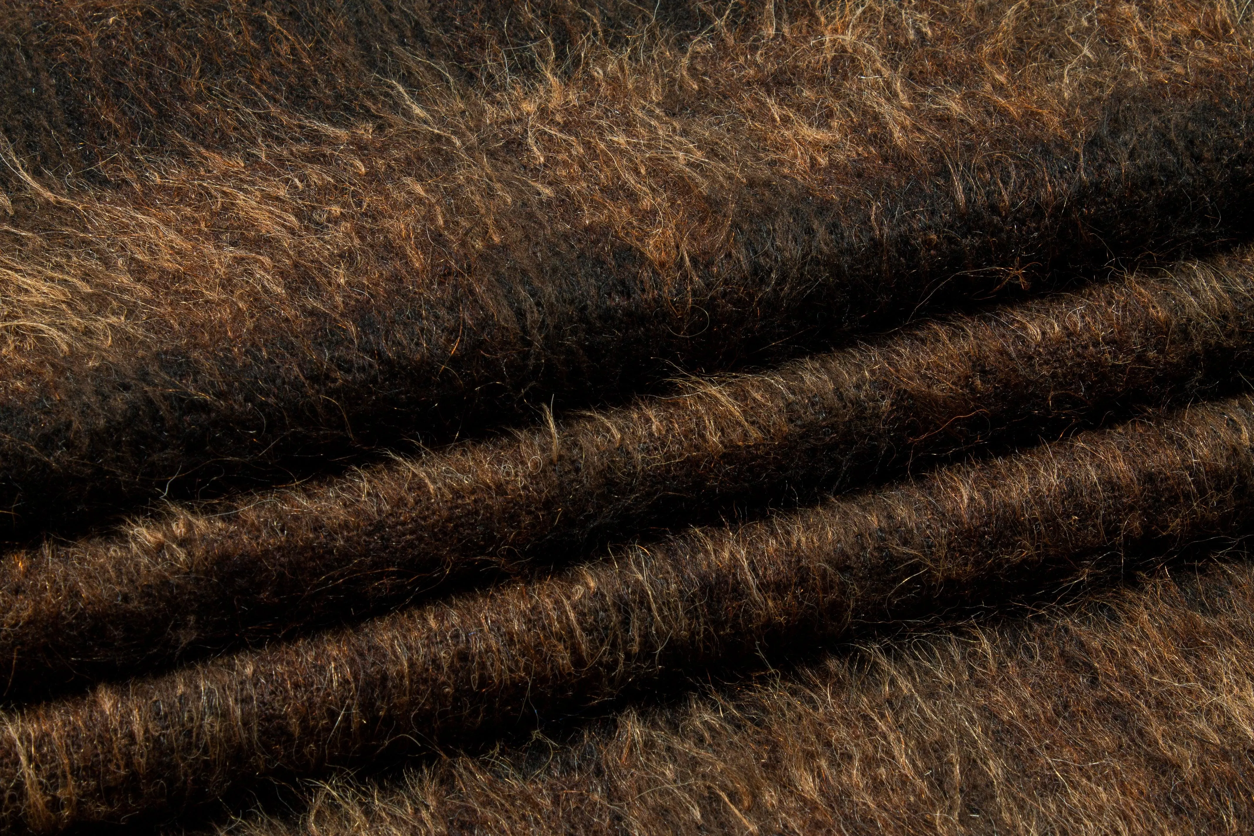 Brown Striped Long Hair Italian Wool