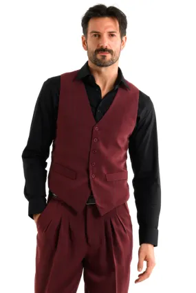 Burgundy Striped Men's Tango Vest