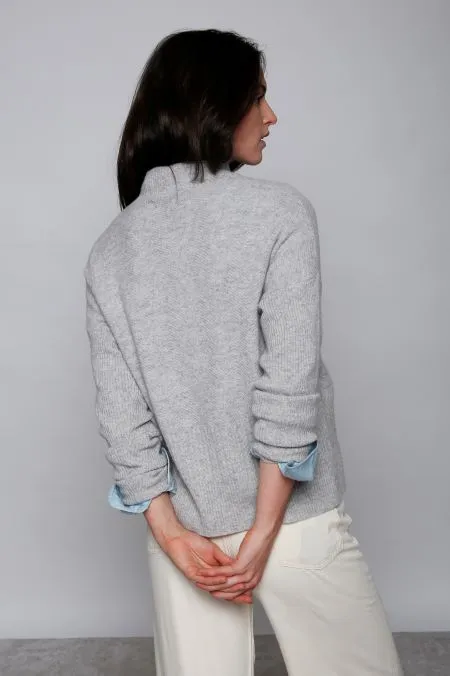 Cashmere chevon texture sweater