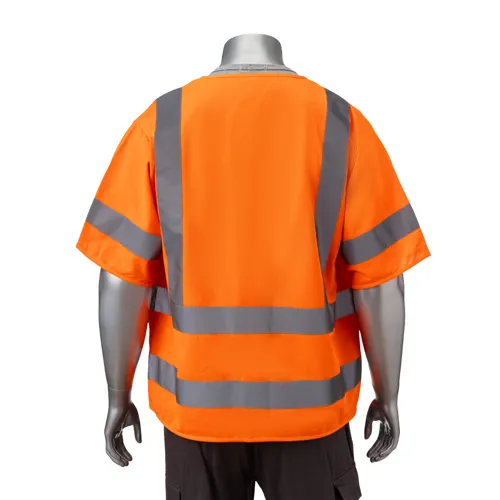Class 3 3.8oz. Knitted Double Band Reflective Safety Vest With 2 Pockets