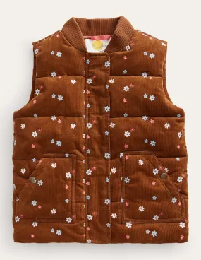 Cord Gilet-Butterscotch Brown