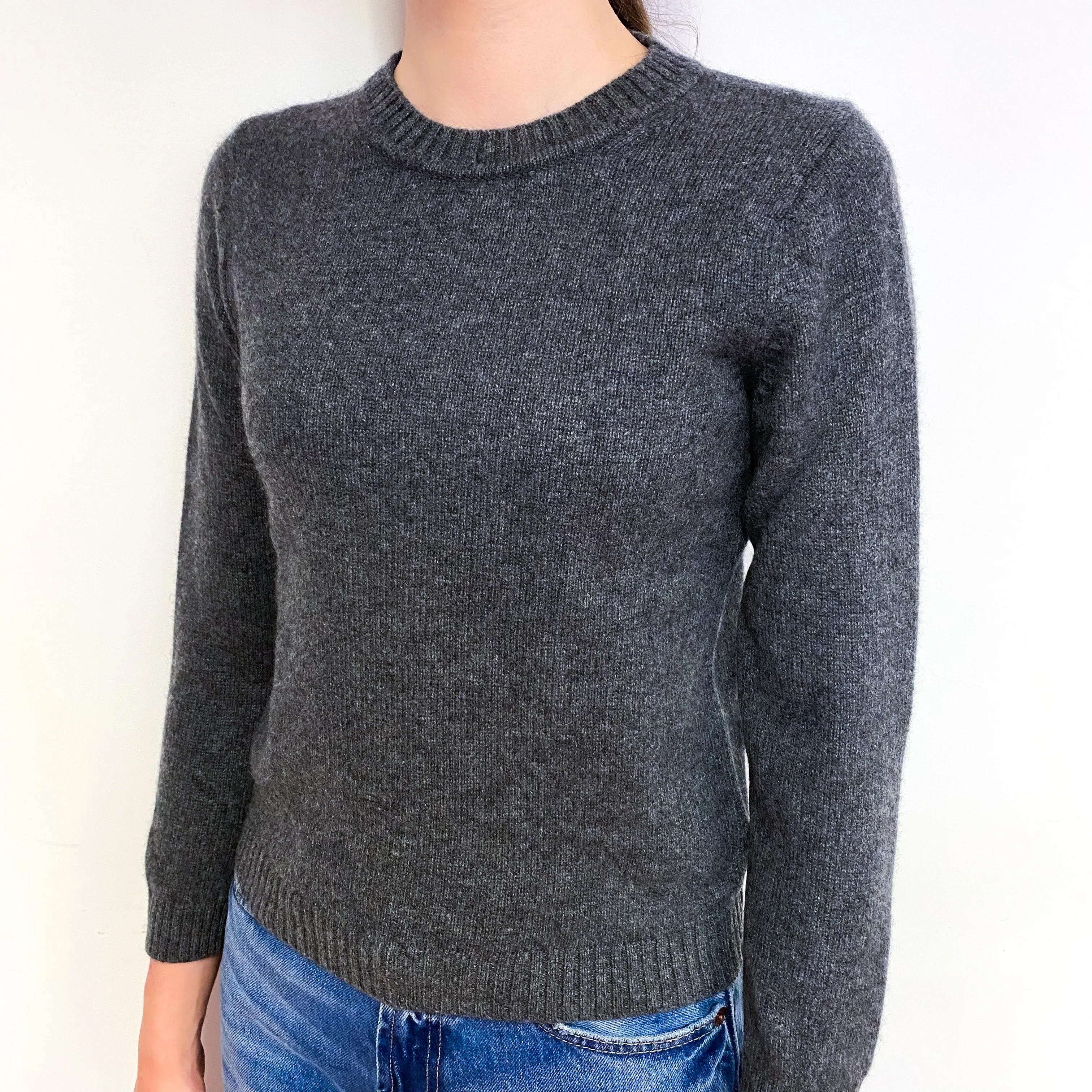 Cos Slate Grey Cashmere Crew Neck Jumper Extra Small