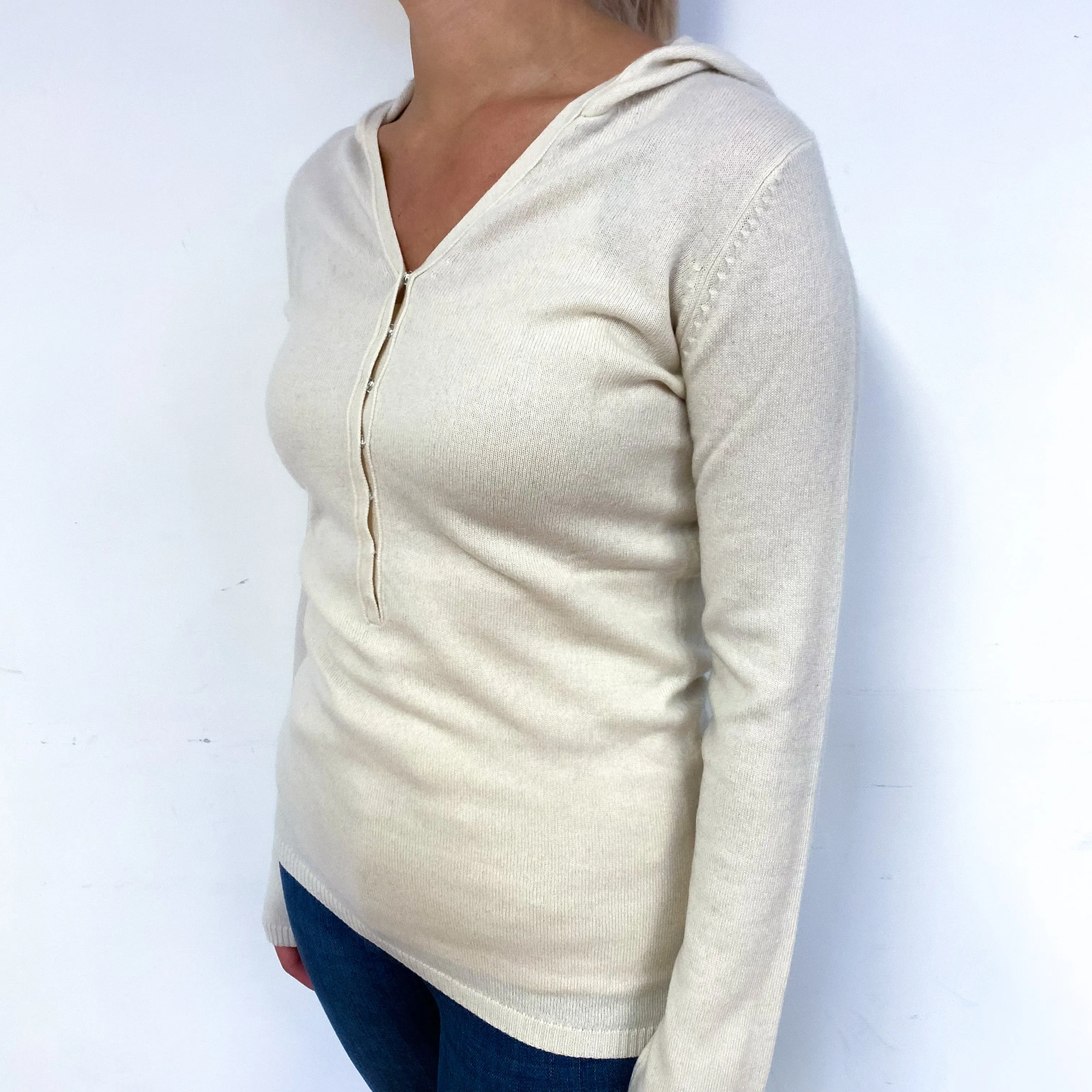 Cream Cashmere Hoodie Jumper Small