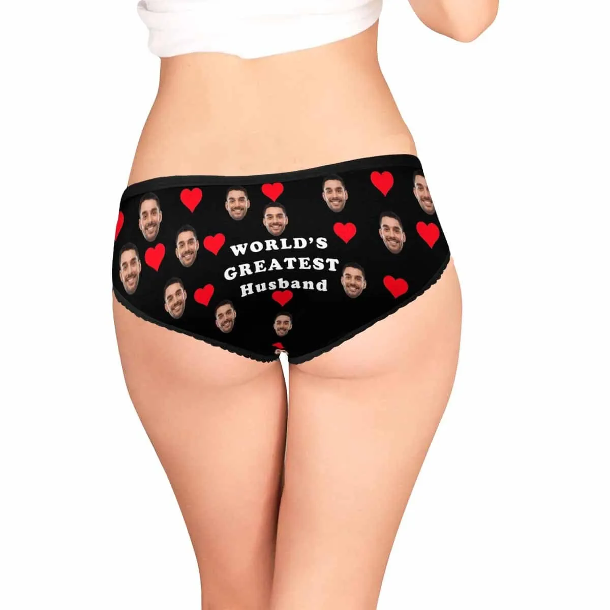 Custom Face Underwear Personalized Greatest Husband Women's High-cut Briefs Valentine's Gift for Girlfriend or Wife
