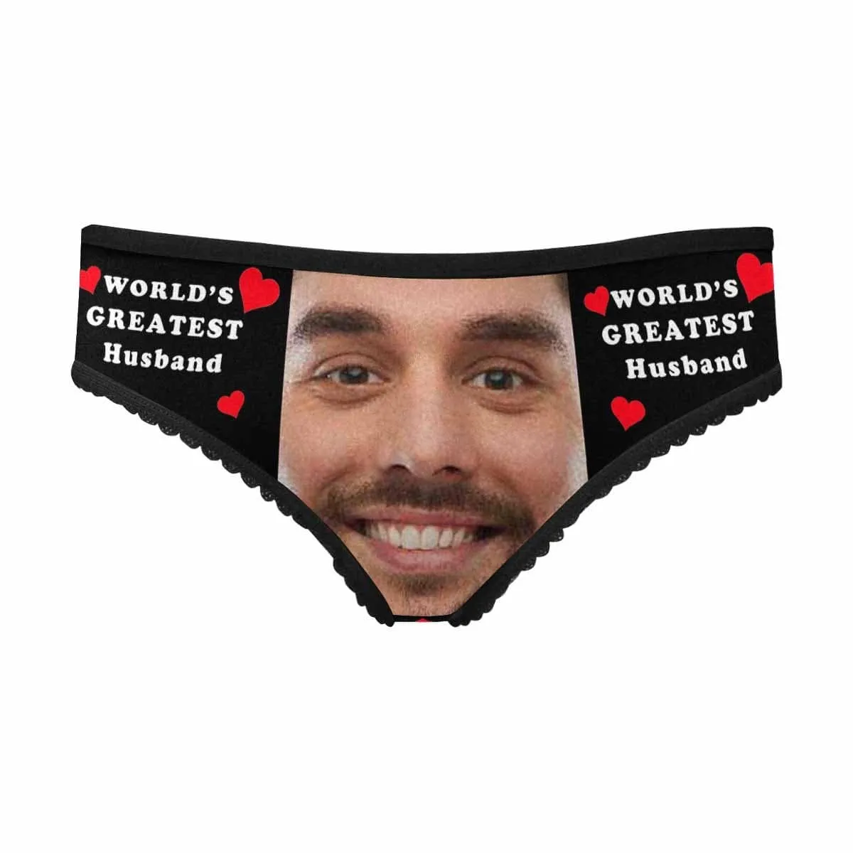 Custom Face Underwear Personalized Greatest Husband Women's High-cut Briefs Valentine's Gift for Girlfriend or Wife