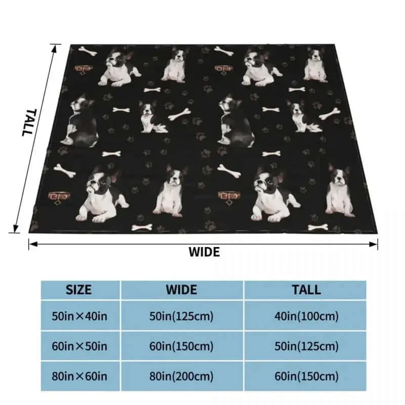 Cute Boston Terrier Velvet Blanket