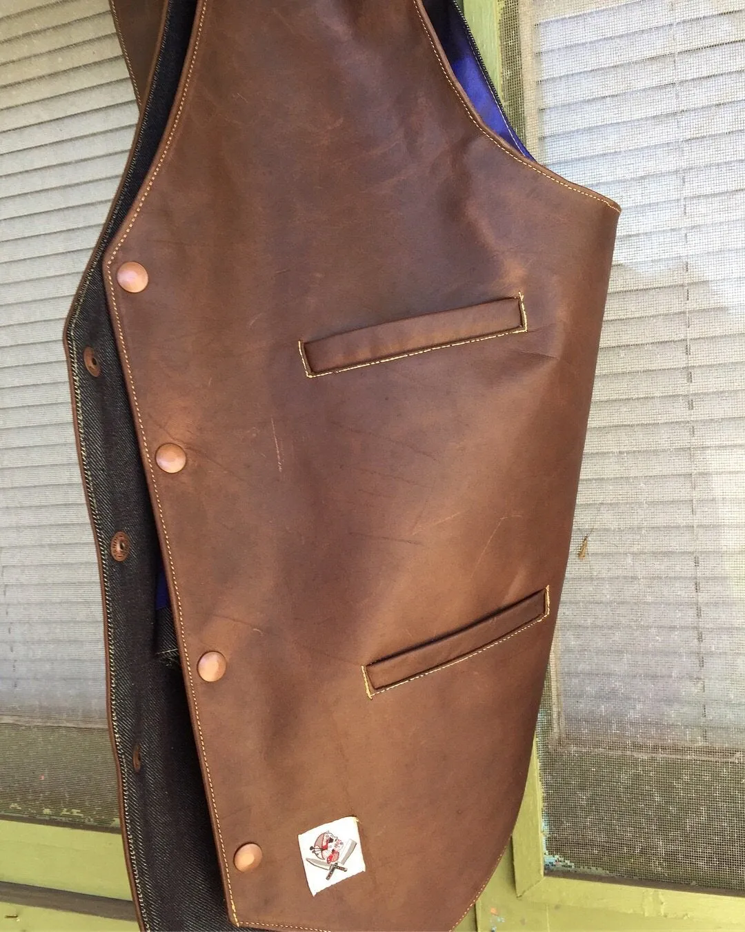 Denim and Leather Bar Vest