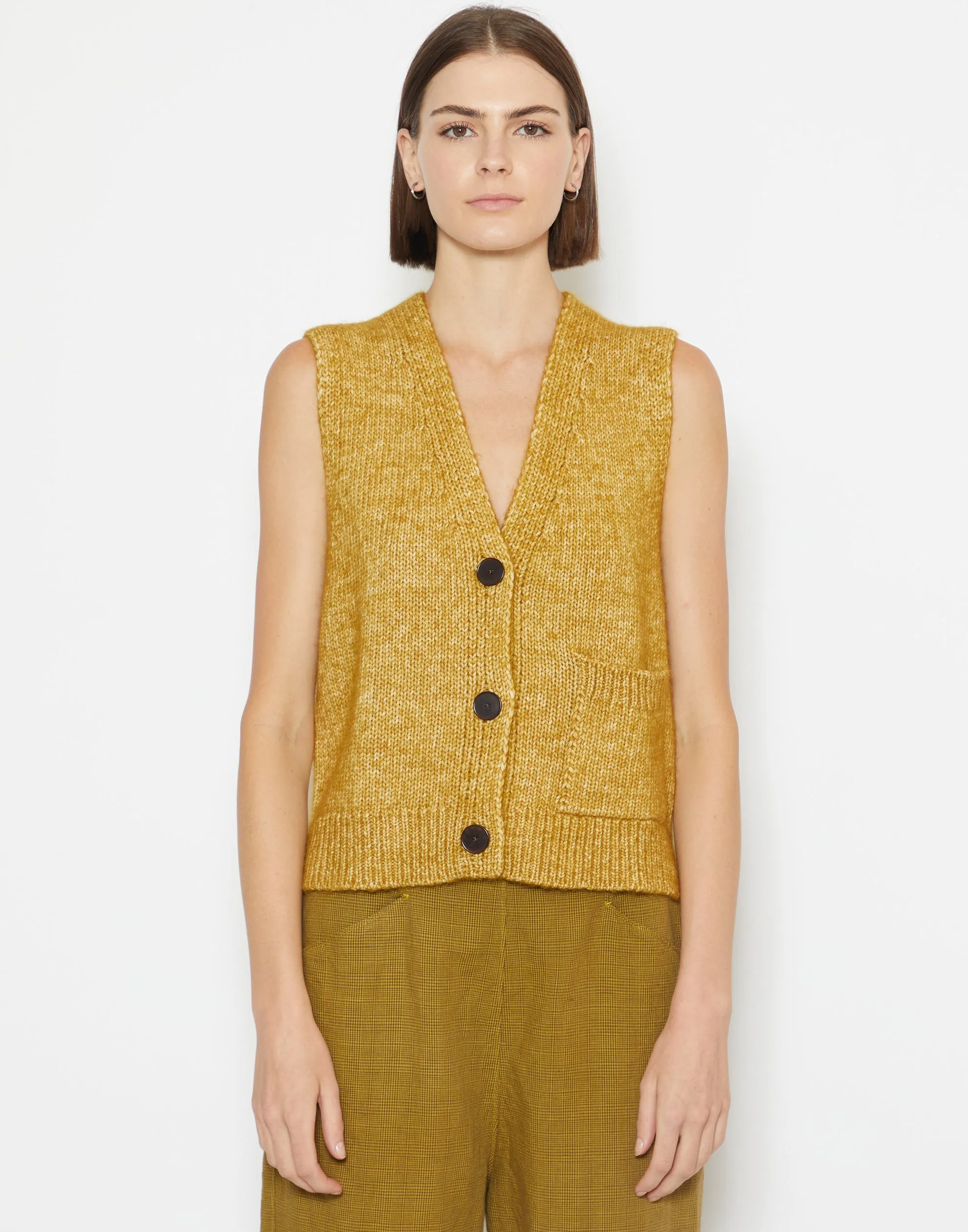 Dijon Yellow Cotton & Alpaca Vest