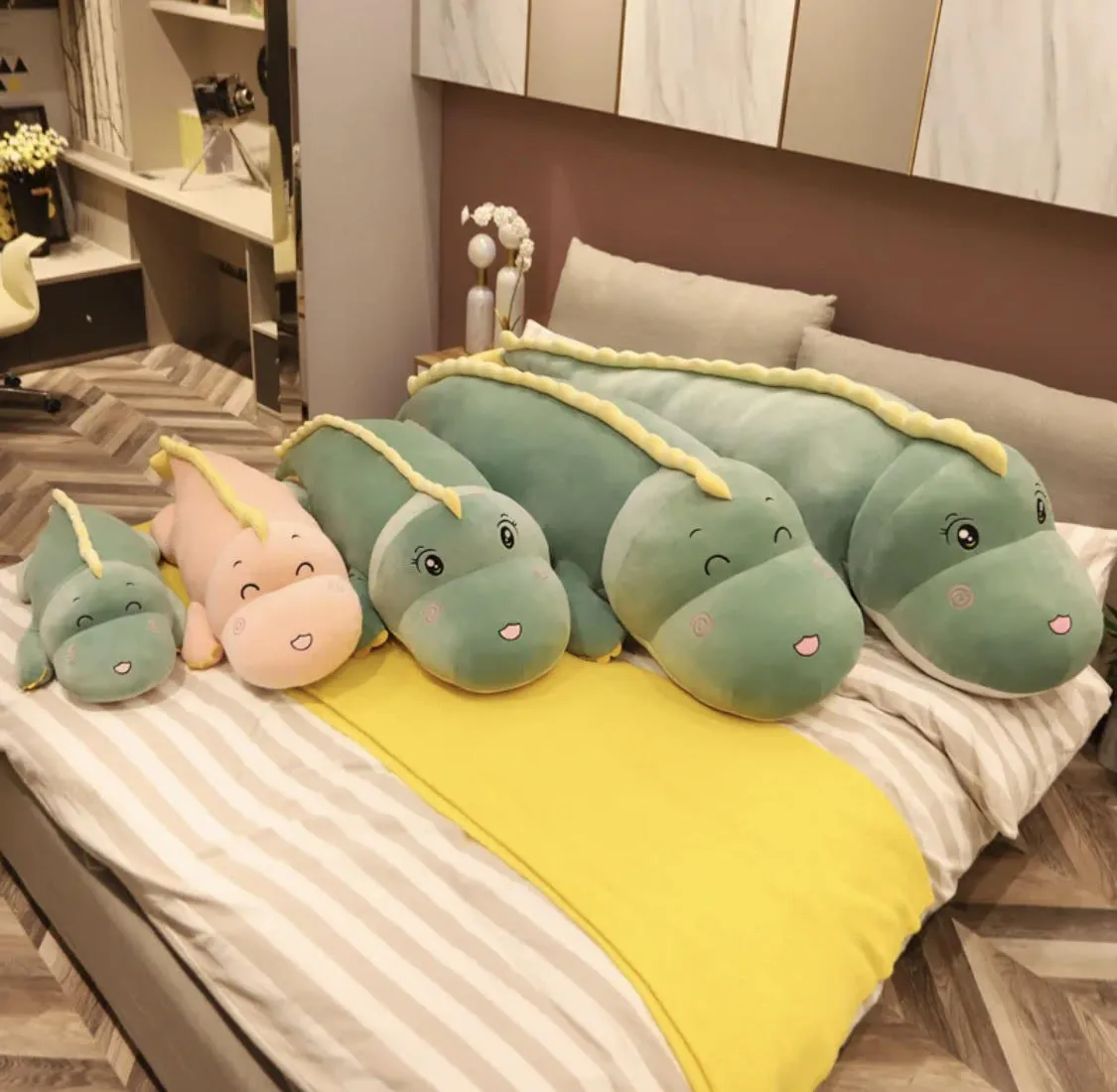 Dinosaur Plush Toy Long Sensory Pillow