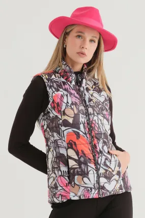 Dolcezza Gilet Padded Lori Arbel Simply Art 01 Pink Heart Print 74820