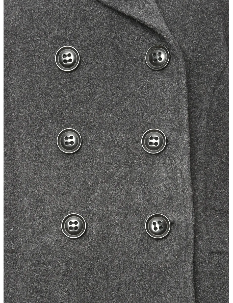 Double Breasted Wool Coat - L
