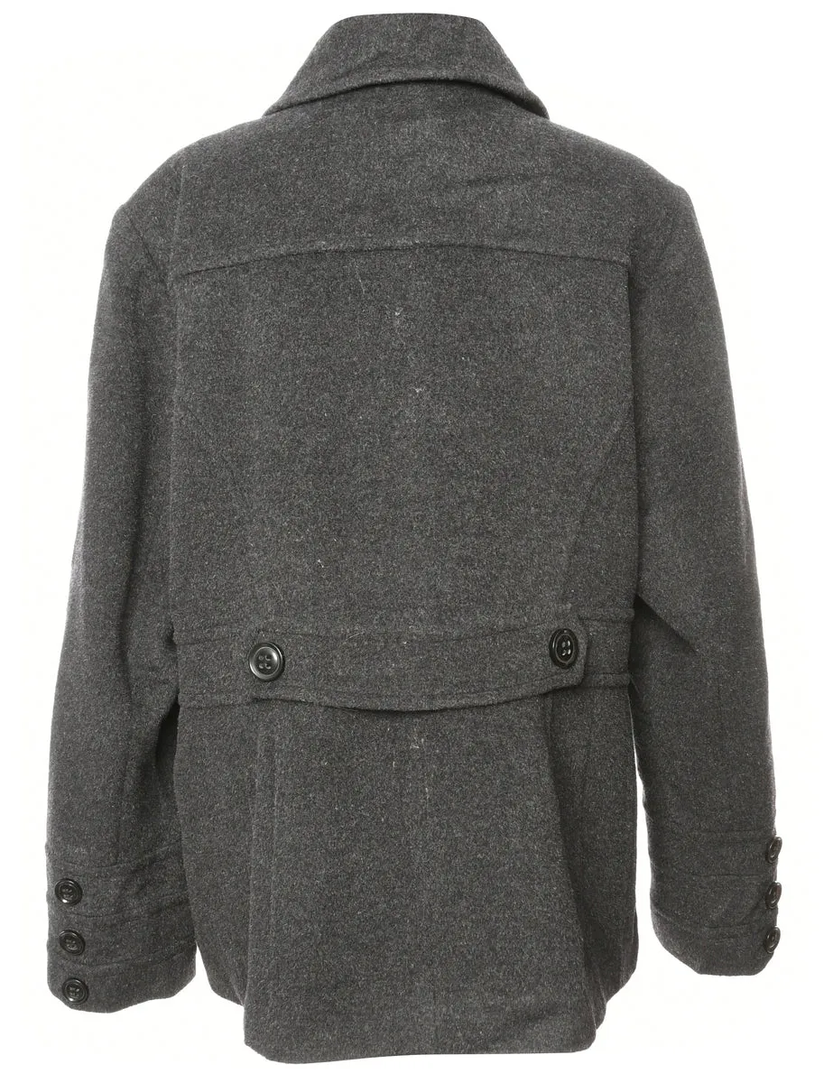Double Breasted Wool Coat - L