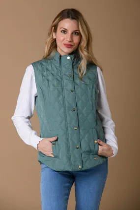 Double Diamond Gilet - Olive
