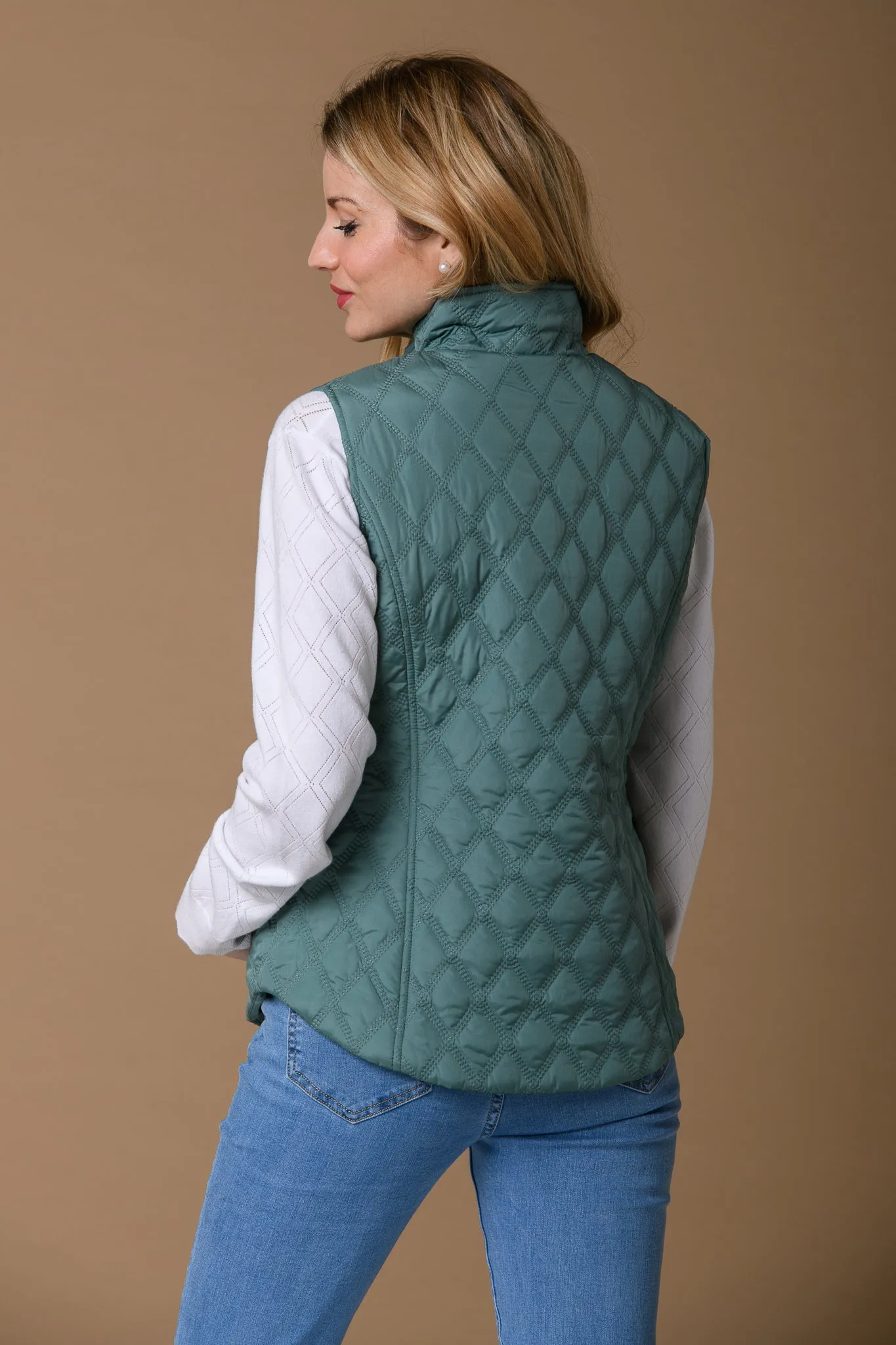 Double Diamond Gilet - Olive