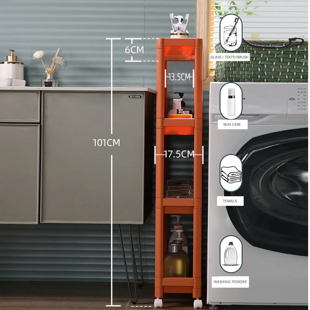 Durable 3-Layer Narrow Gap Storage Cart w/ Wheels
