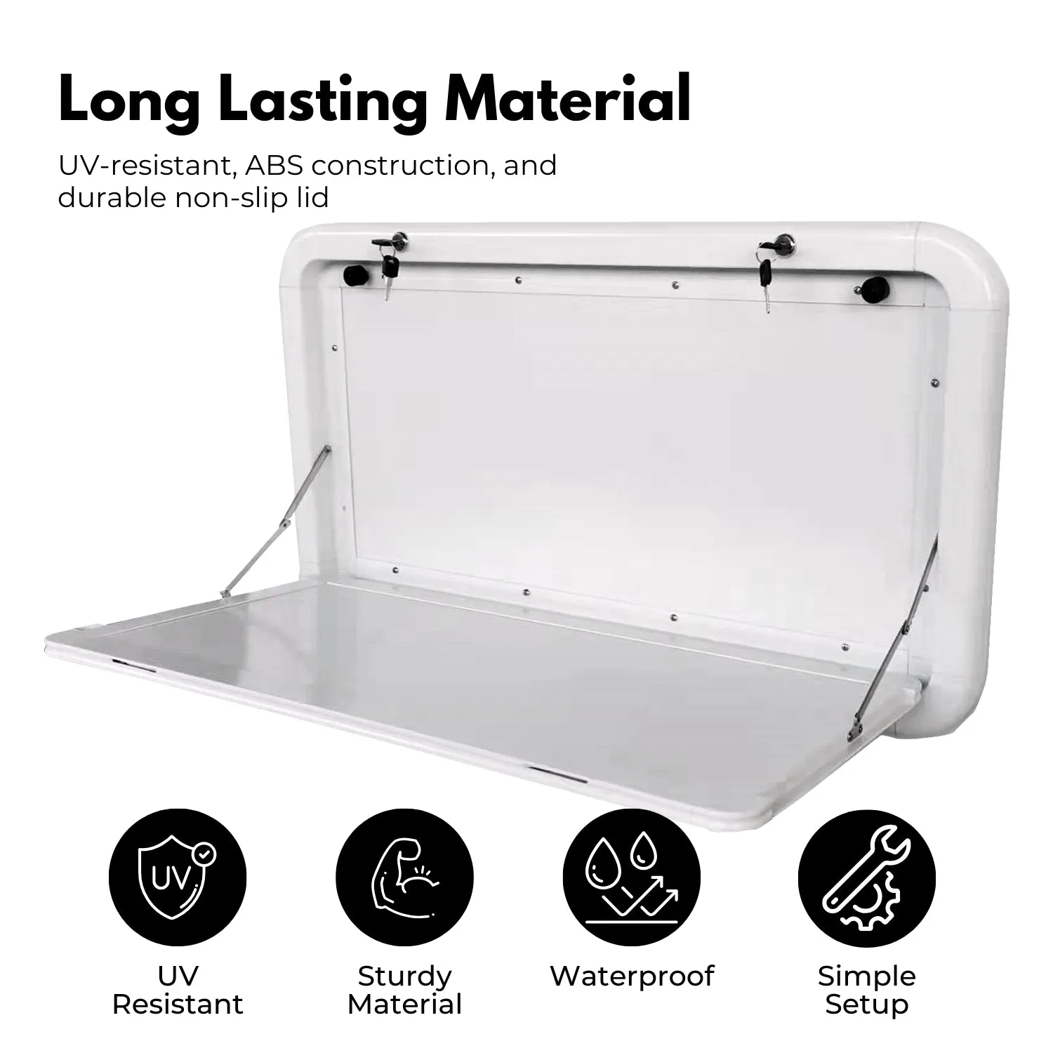 Durable Aluminum Caravan Folding Table, White - KILIROO