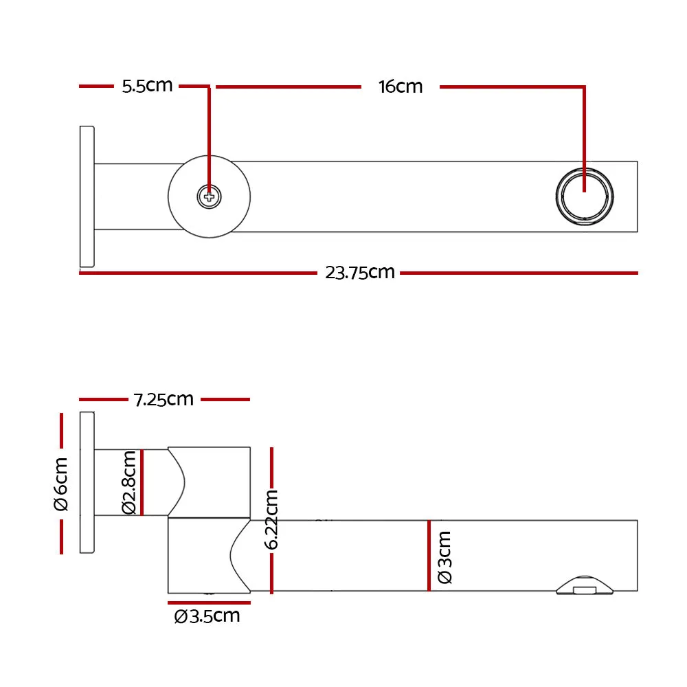 Durable Wall-Mounted Brass Bath Spout, 180° Rotation - Cefito