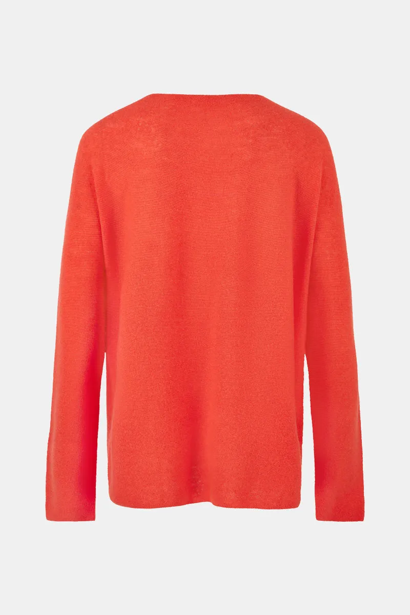 Eleri Crew Neck Cashmere Orange Jumper