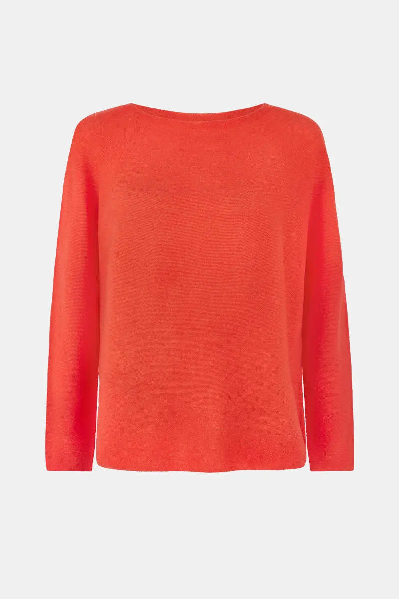 Eleri Crew Neck Cashmere Orange Jumper