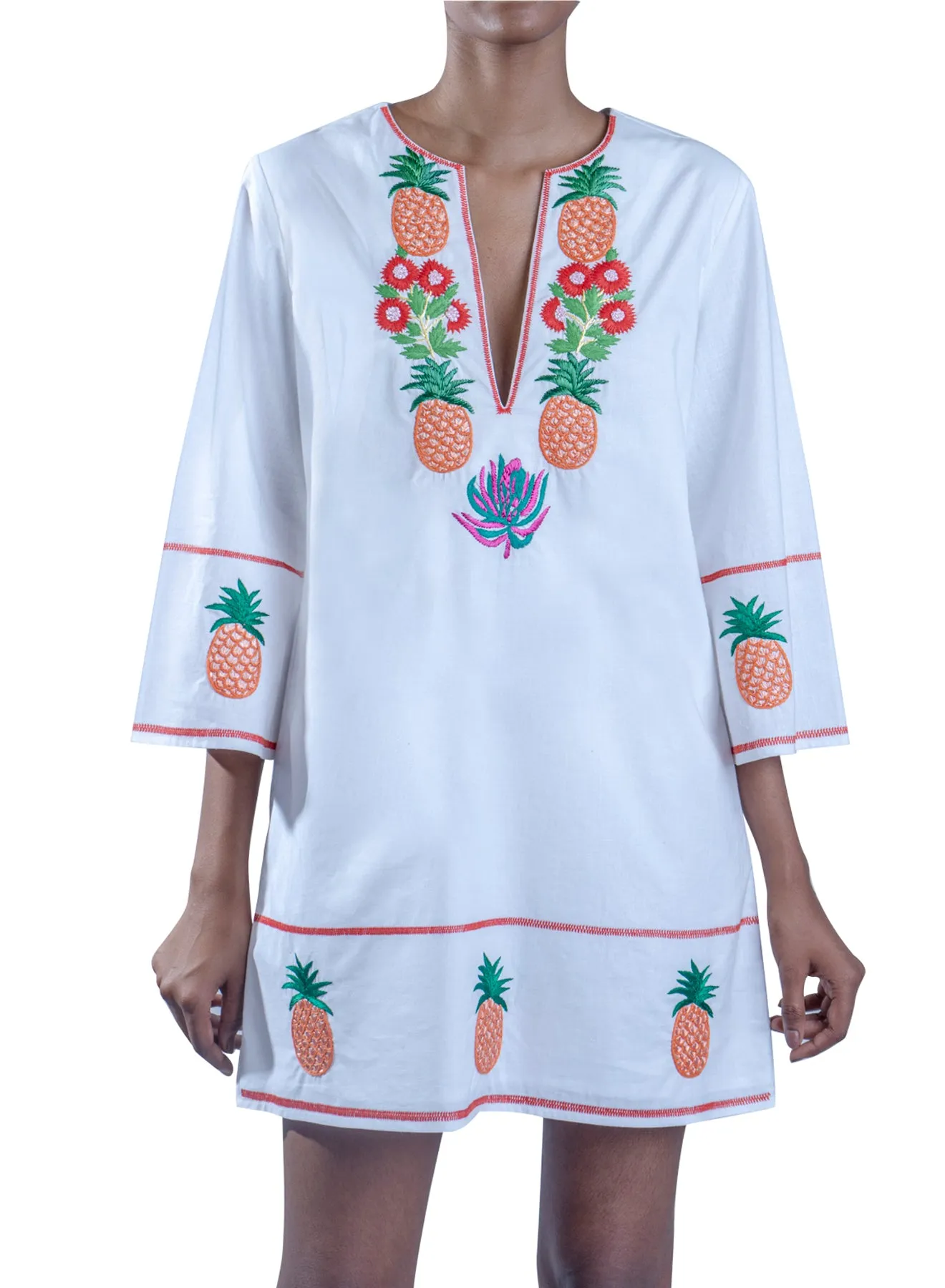 Embroidered Pineapple Tunic