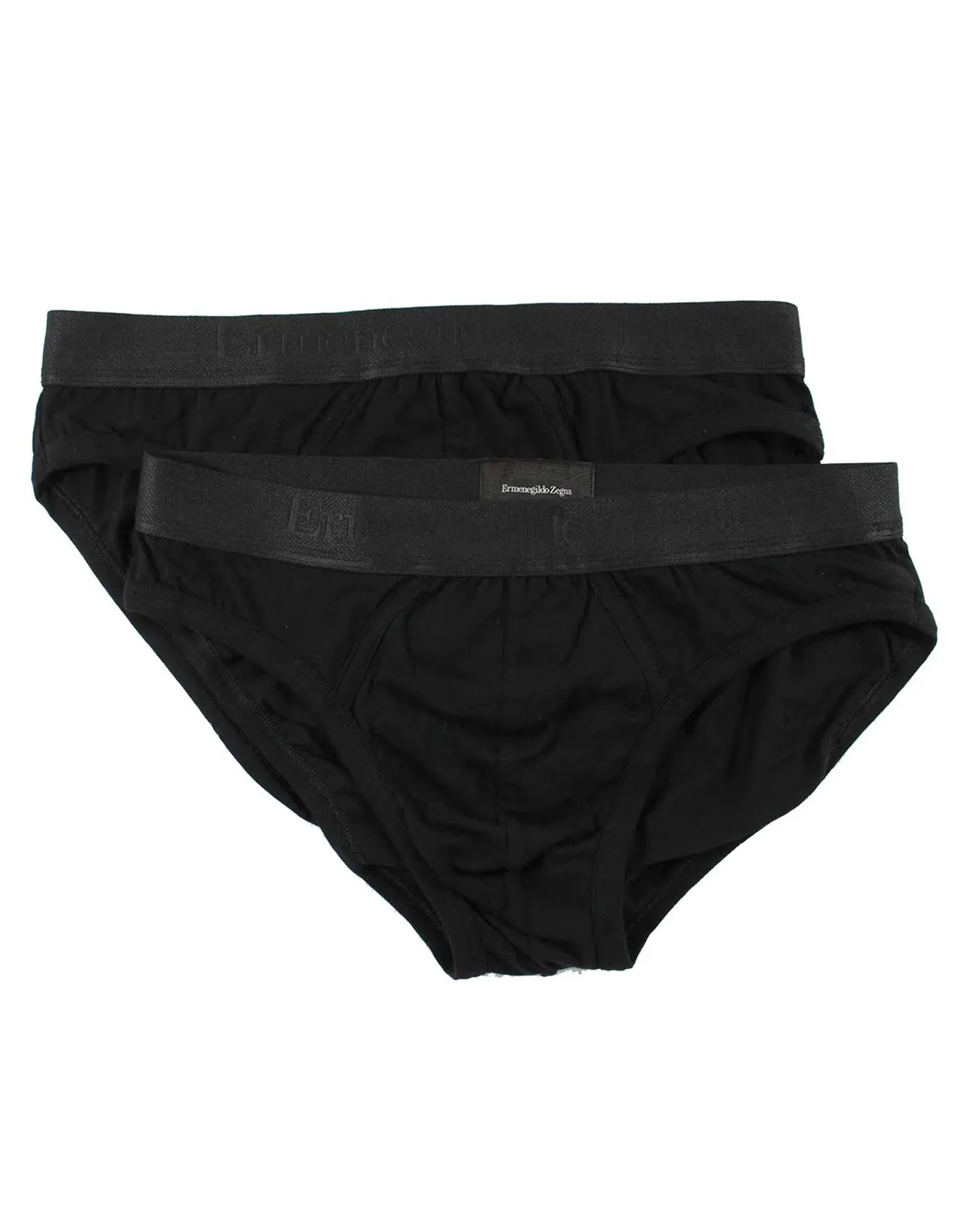 Ermenegildo Zegna Underwear Black Stretch XL Cotton Midi Brief 2 Pack SALE