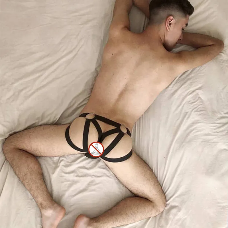 Erotic Men's Underwear / Sexy Hollow Panties for Male / Strap Harness Lingerie