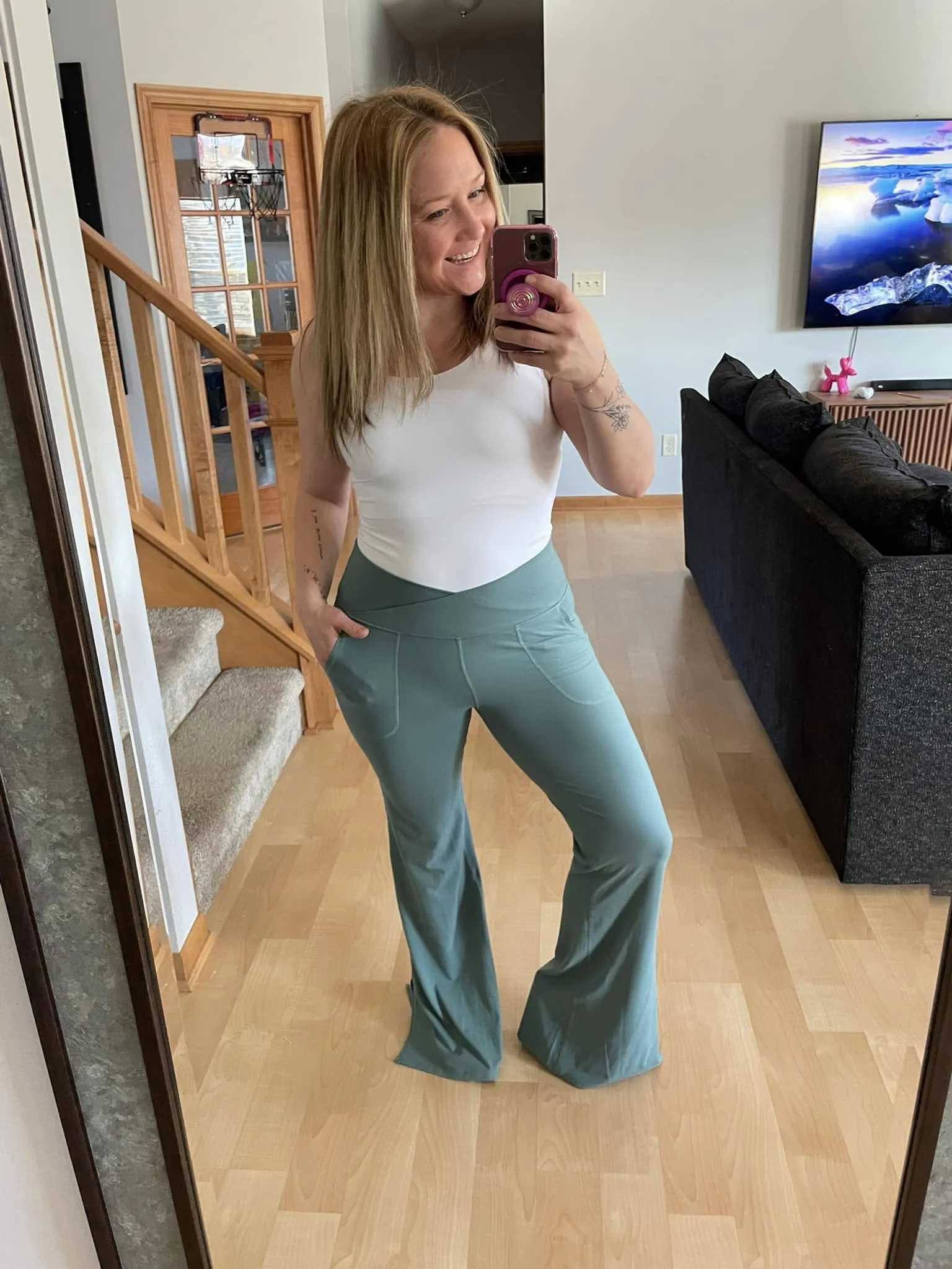 Flare Fusion Yoga Pants in Teal