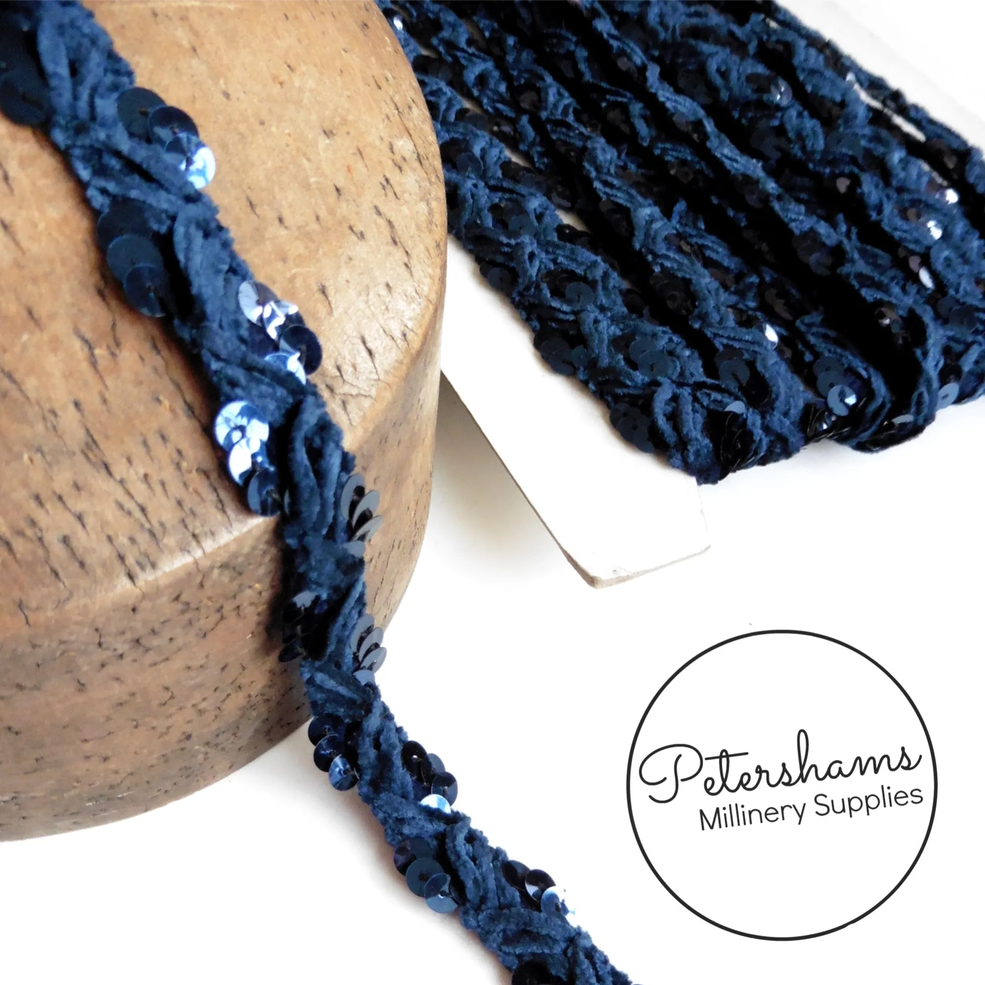 Flat Sequin and Fine Chenille Plaited Trim - 1m