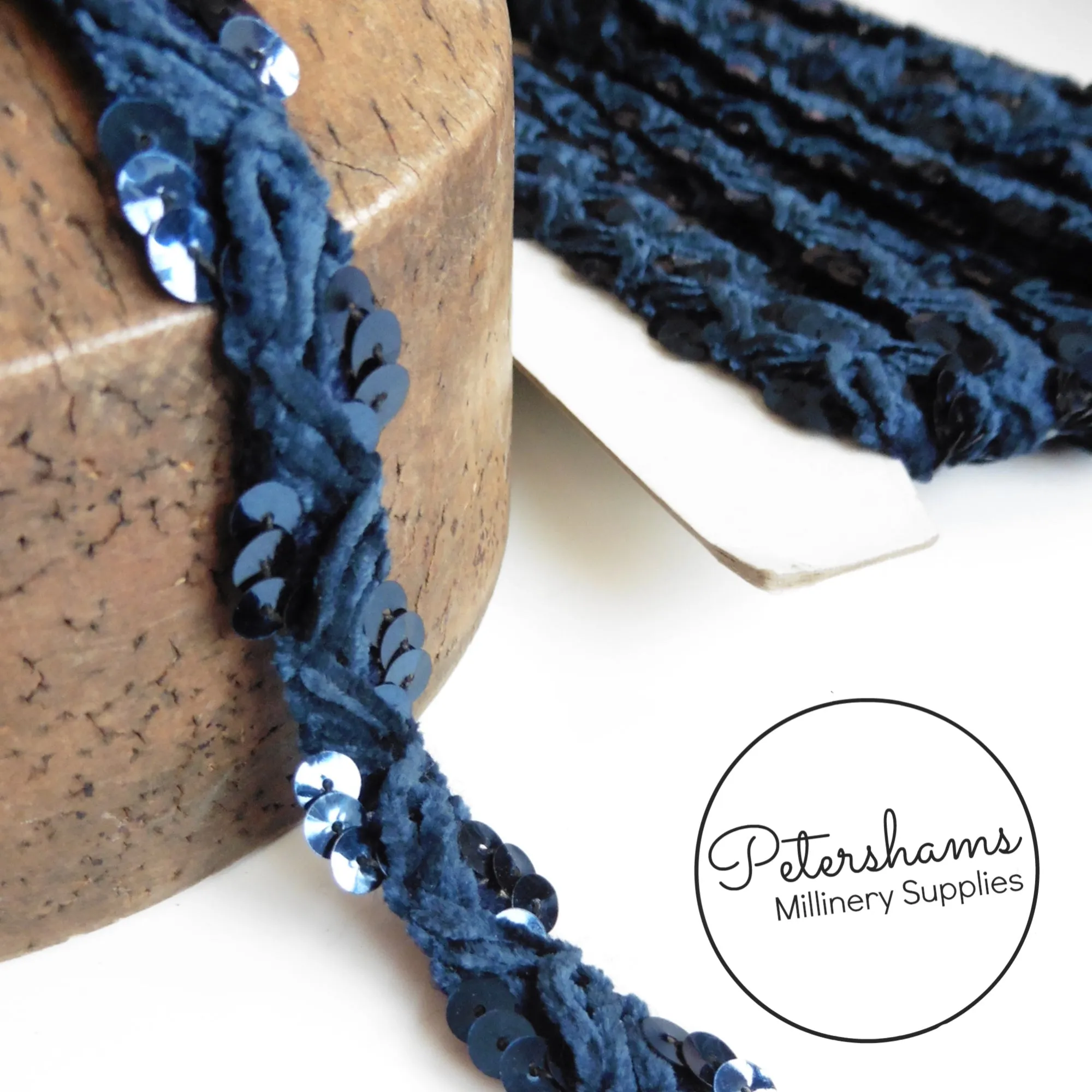 Flat Sequin and Fine Chenille Plaited Trim - 1m