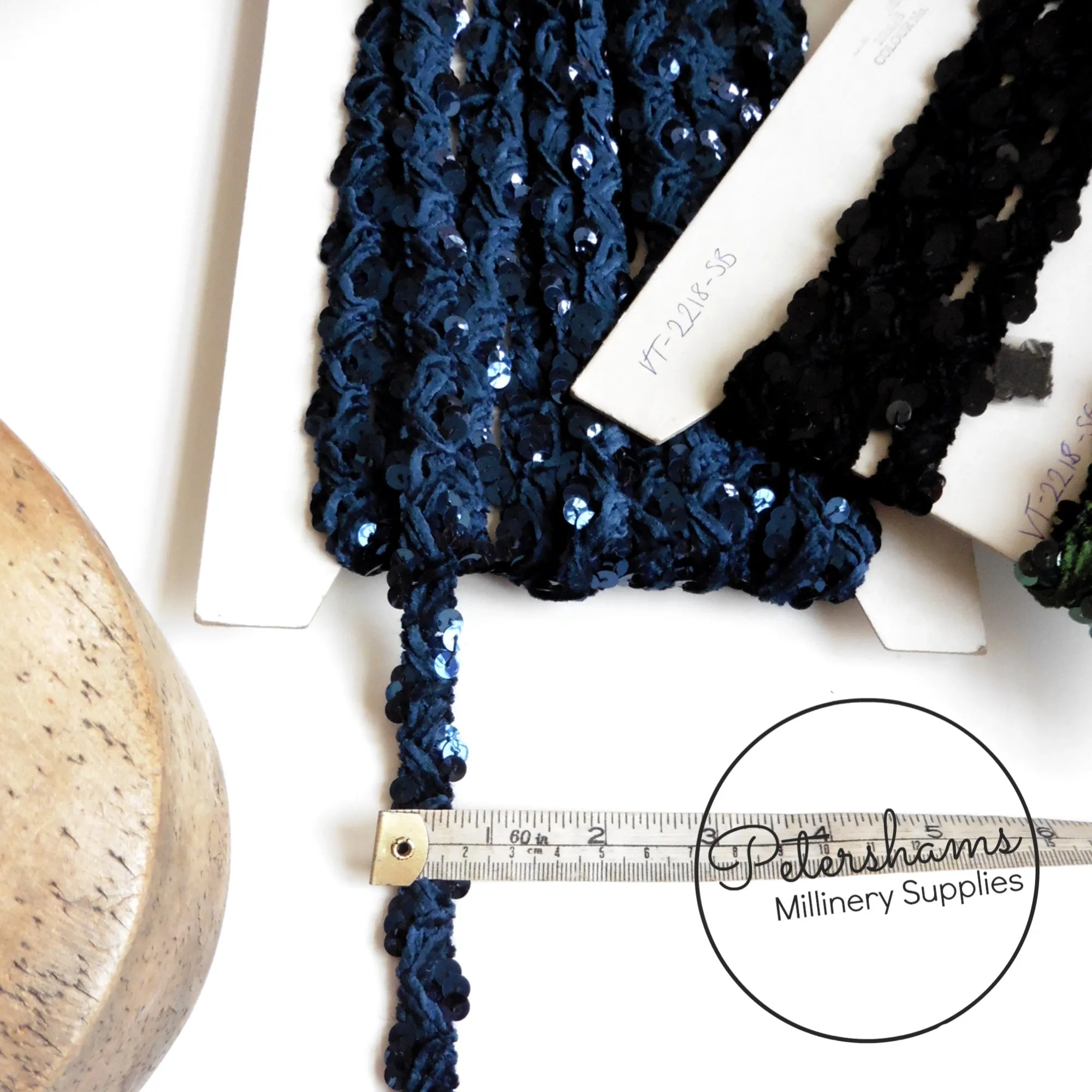 Flat Sequin and Fine Chenille Plaited Trim - 1m