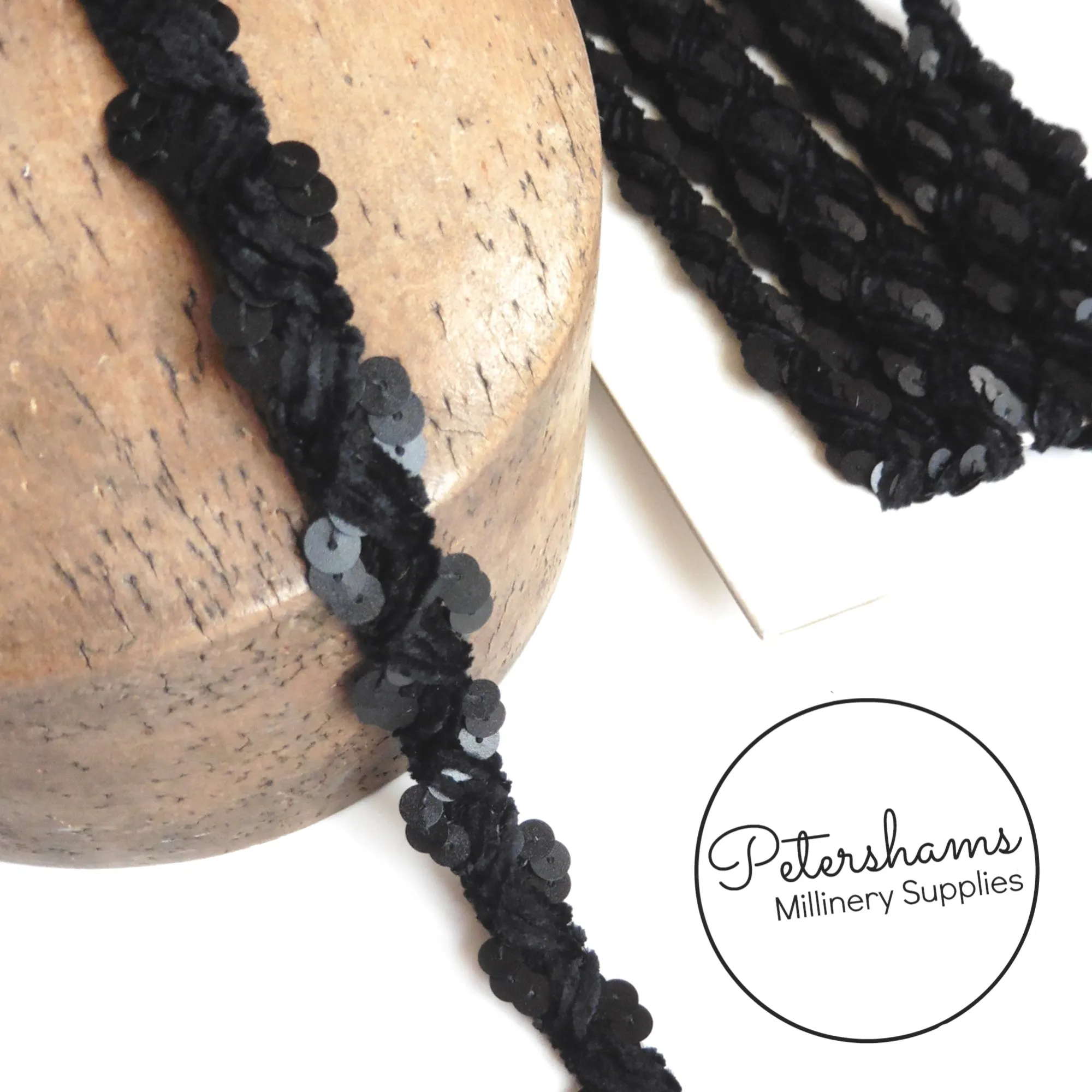 Flat Sequin and Fine Chenille Plaited Trim - 1m