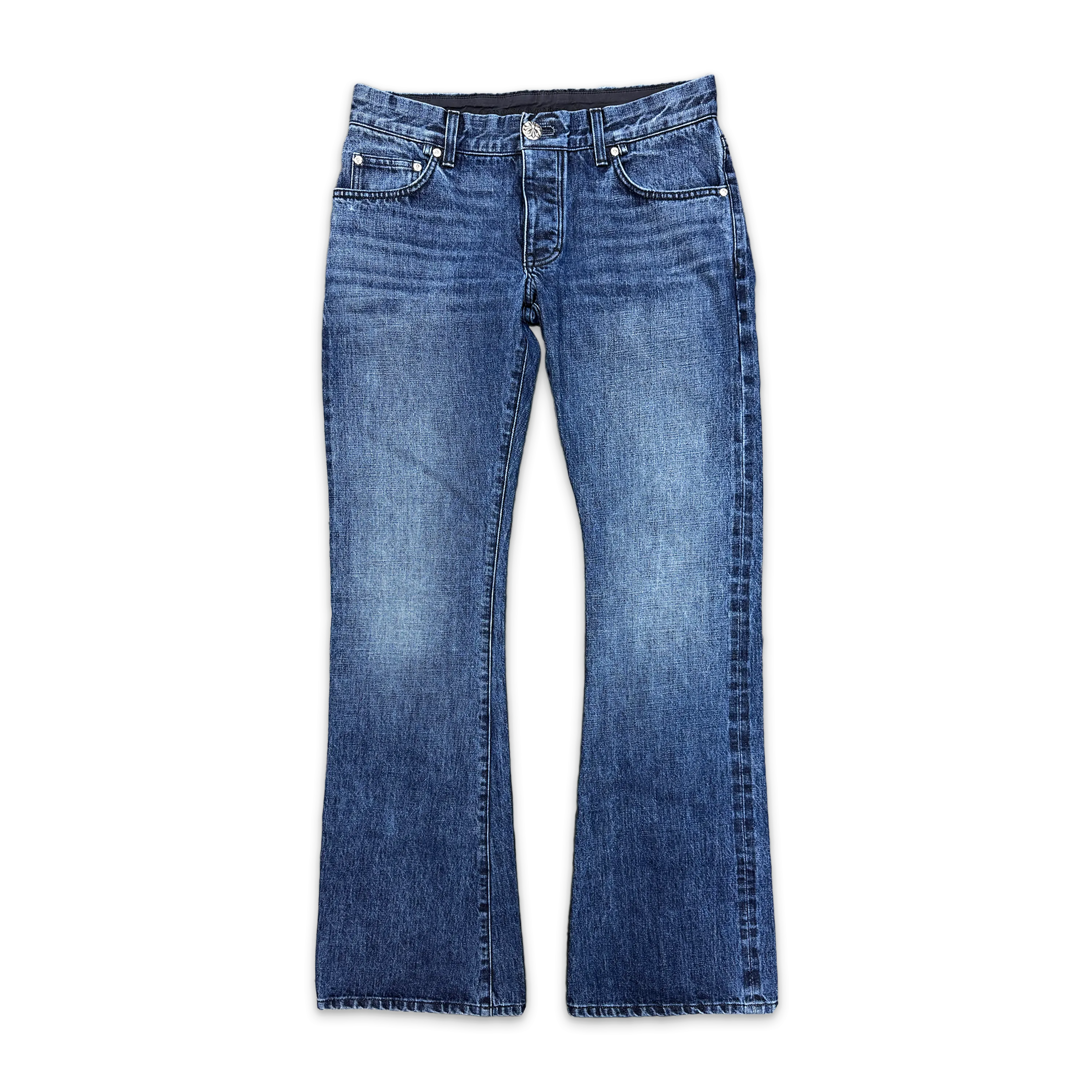 FU Low Rise Flared Denim Jeans "Indigo Blue"
